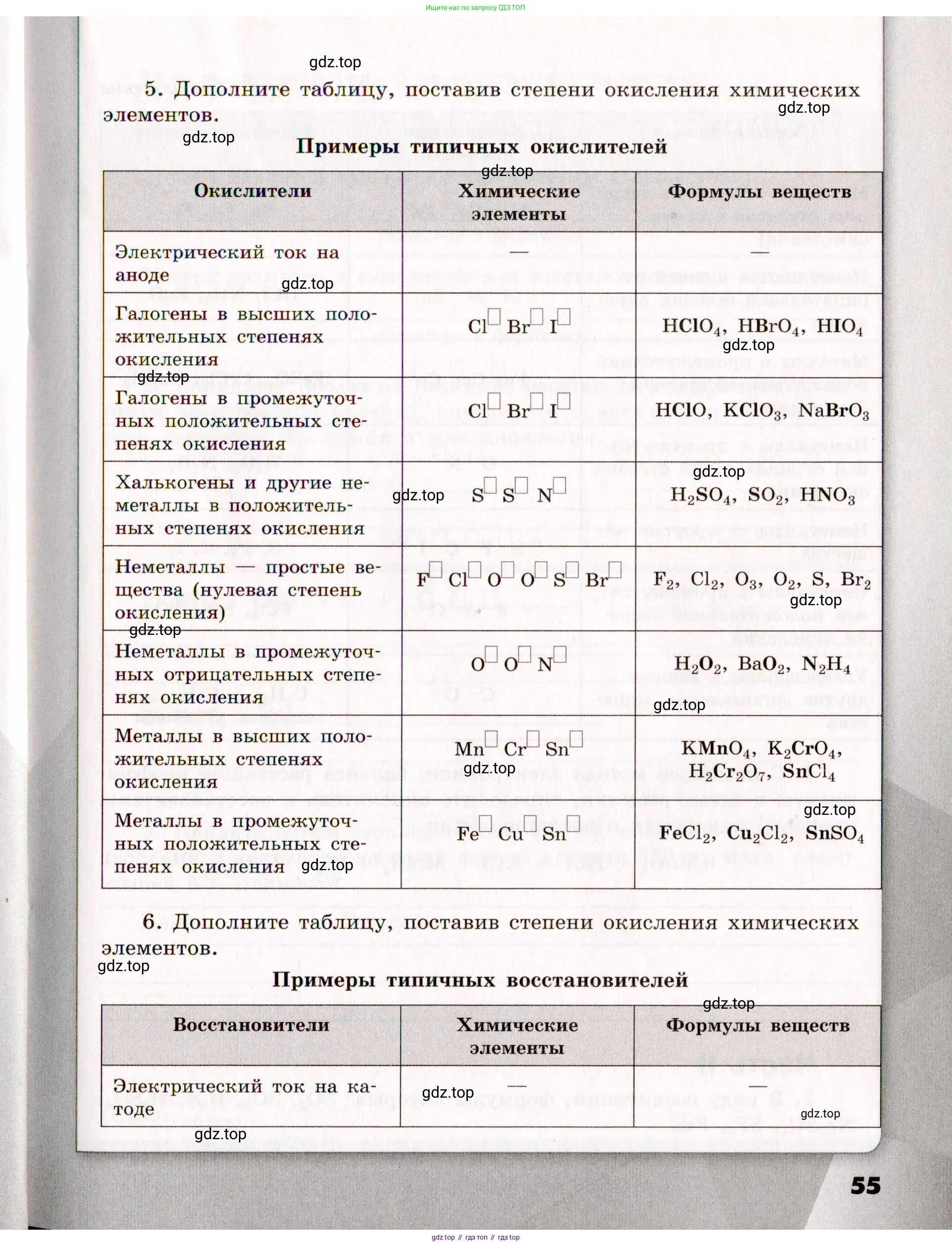 Химия, 11 класс рабочая тетрадь, авторы: Габриелян Олег Саргисович, Сладков Сергей Анатольевич, Остроумов Игорь Геннадьевич, издательство Просвещение, Москва, 2021, белого цвета, страница 55