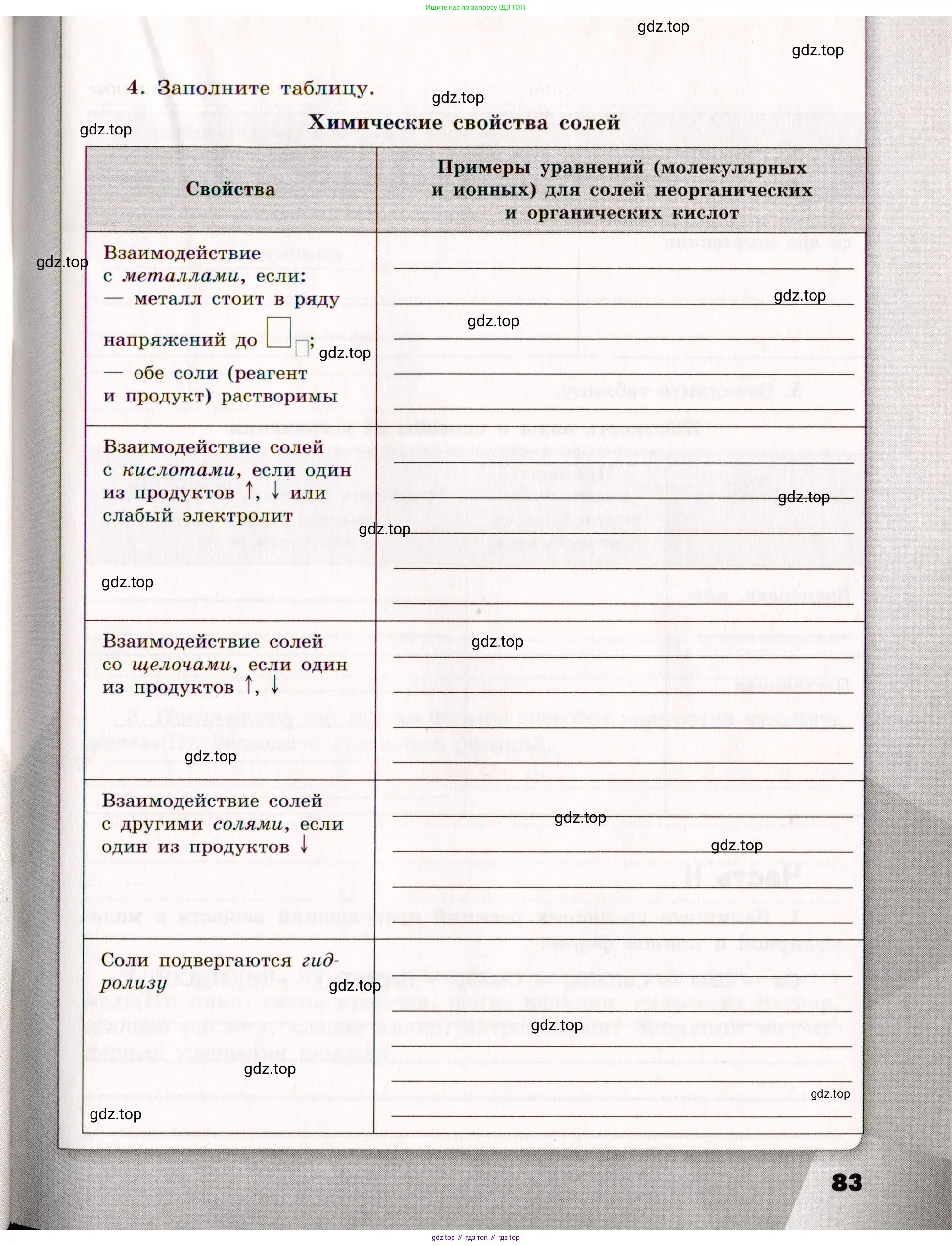 Химия, 11 класс рабочая тетрадь, авторы: Габриелян Олег Саргисович, Сладков Сергей Анатольевич, Остроумов Игорь Геннадьевич, издательство Просвещение, Москва, 2021, белого цвета, страница 83