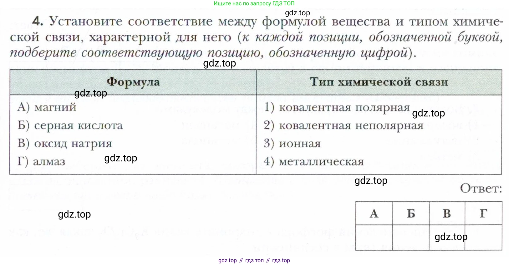 Химия, 11 класс Учебник, авторы: Кузнецова Нинель Евгеньевна, Левкин Антон Николаевич, Шаталов М А, издательство Просвещение, Москва, 2021, страница 63, номер 4, Условие