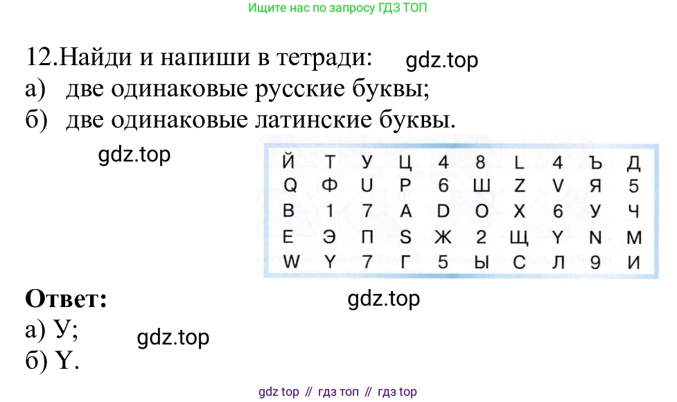 ГДЗ Информатика, 5 класс Учебник, авторы: Семенов Алексей Львович, Рудченко Татьяна Александровна, издательство Просвещение, Москва, 2019, страница 12, номер 12, Решение