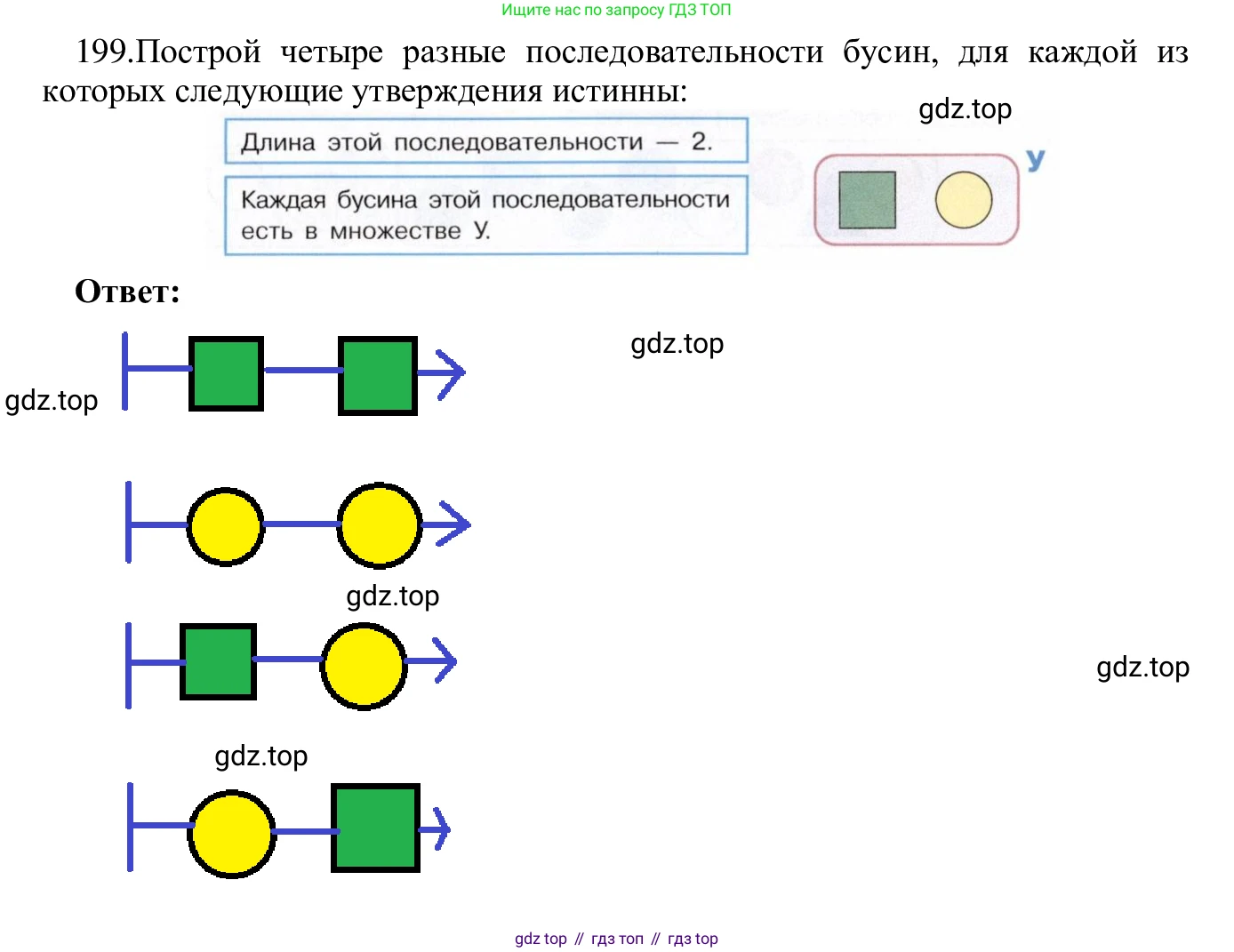 ГДЗ Информатика, 5 класс Учебник, авторы: Семенов Алексей Львович, Рудченко Татьяна Александровна, издательство Просвещение, Москва, 2019, страница 105, номер 199, Решение