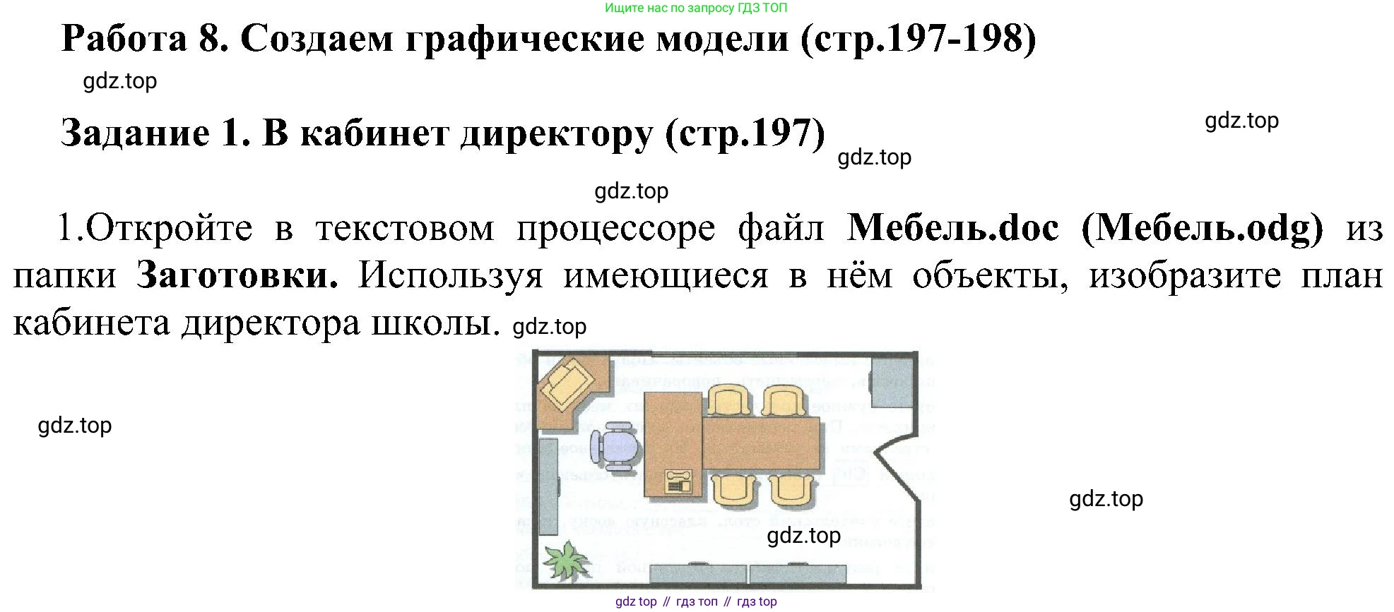 ГДЗ Информатика, 6 класс Учебник, авторы: Босова Людмила Леонидовна, Босова Анна Юрьевна, издательство Просвещение, Москва, 2023, голубого цвета, страница 197, номер 1, Решение