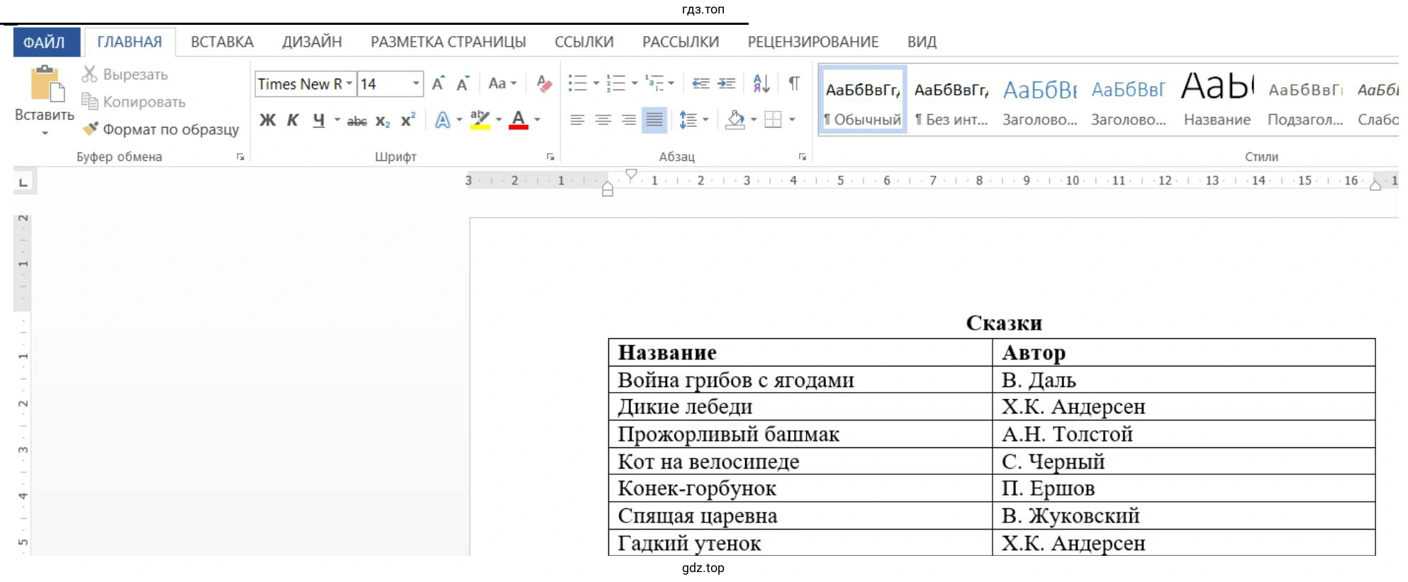 Придумать пример объектов, информацию о которых удобно представить в виде таблицы