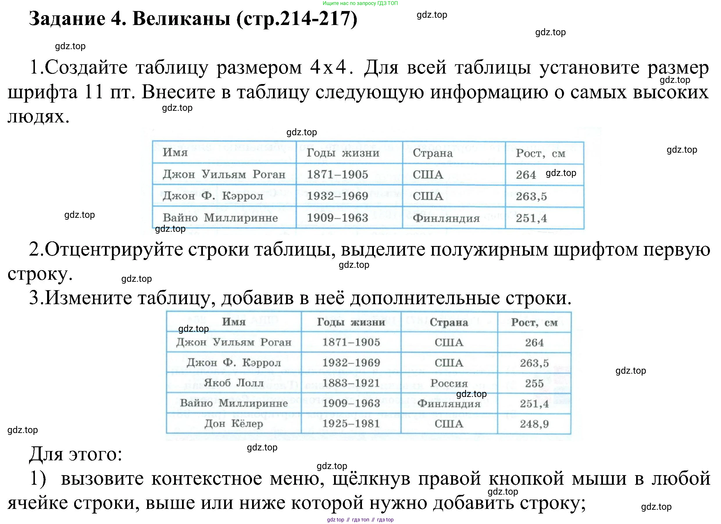 ГДЗ Информатика, 6 класс Учебник, авторы: Босова Людмила Леонидовна, Босова Анна Юрьевна, издательство Просвещение, Москва, 2023, голубого цвета, страница 214, номер 4, Решение