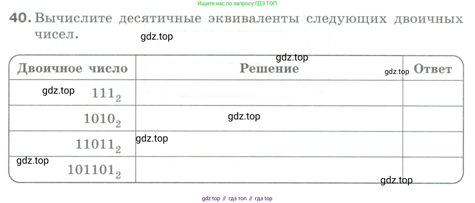 Информатика, 8 класс рабочая тетрадь, авторы: Босова Людмила Леонидовна, Босова Анна Юрьевна, издательство Просвещение, Москва, 2023, Часть 1, страница 26, номер 40, Условие
