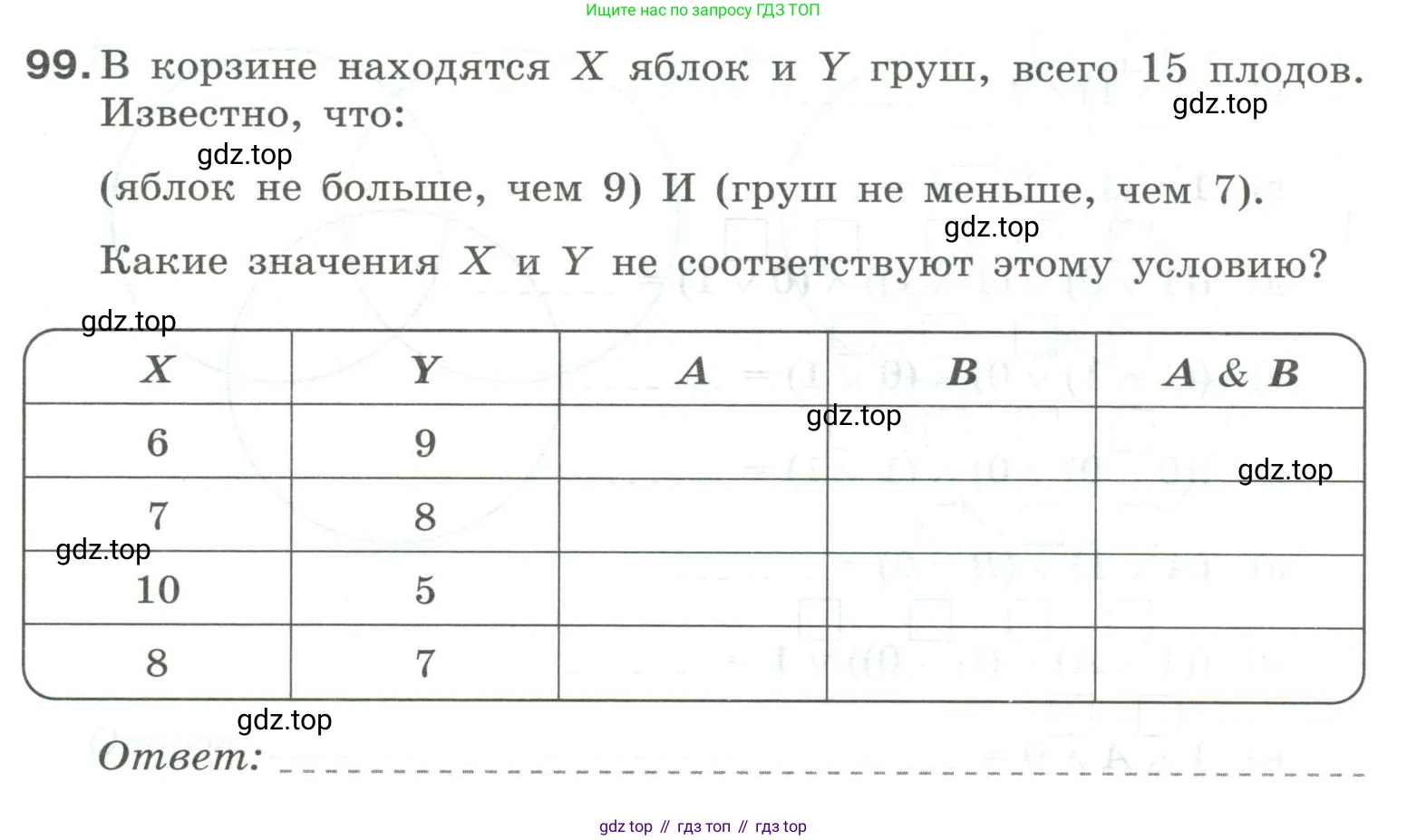 Информатика, 8 класс рабочая тетрадь, авторы: Босова Людмила Леонидовна, Босова Анна Юрьевна, издательство Просвещение, Москва, 2023, Часть 1, страница 64, номер 99, Условие