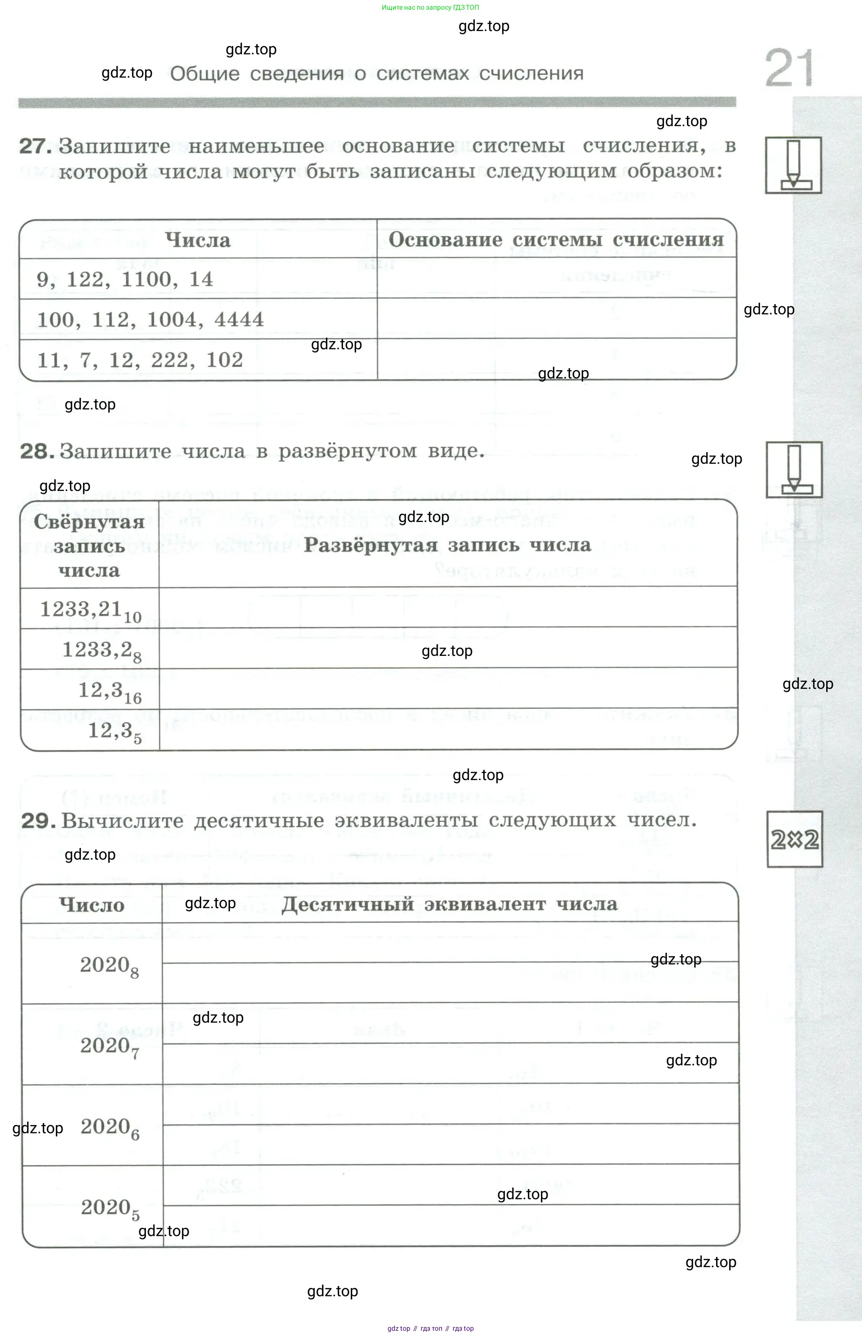 Информатика, 8 класс рабочая тетрадь, авторы: Босова Людмила Леонидовна, Босова Анна Юрьевна, издательство Просвещение, Москва, 2023, Часть 1, страница 21