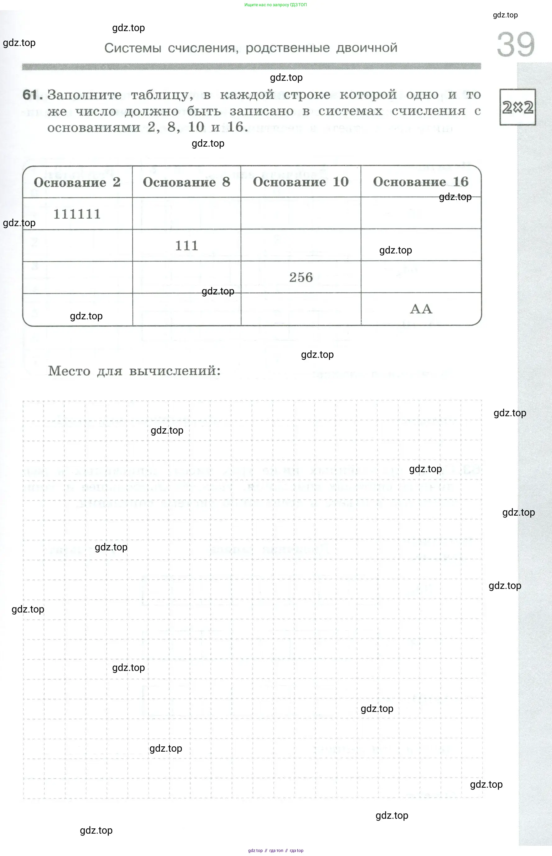 Информатика, 8 класс рабочая тетрадь, авторы: Босова Людмила Леонидовна, Босова Анна Юрьевна, издательство Просвещение, Москва, 2023, Часть 1, страница 39