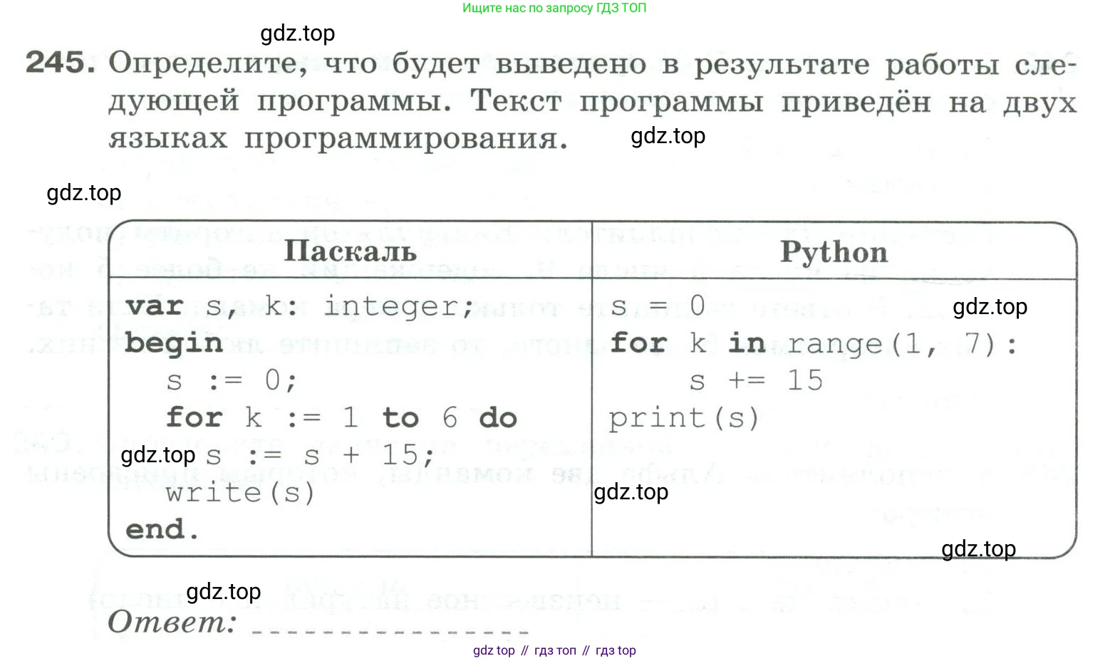Информатика, 8 класс рабочая тетрадь, авторы: Босова Людмила Леонидовна, Босова Анна Юрьевна, издательство Просвещение, Москва, 2023, Часть 2, страница 94, номер 245, Условие