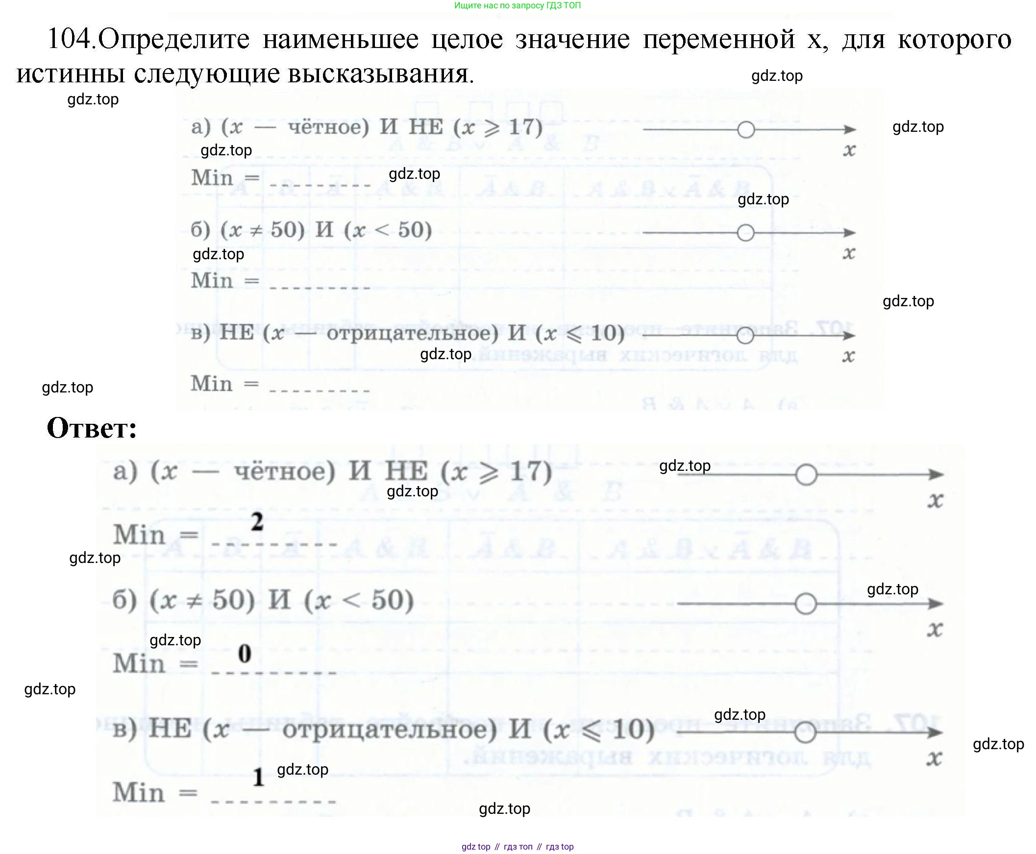 Информатика, 8 класс рабочая тетрадь, авторы: Босова Людмила Леонидовна, Босова Анна Юрьевна, издательство Просвещение, Москва, 2023, Часть 1, страница 67, номер 104, Решение