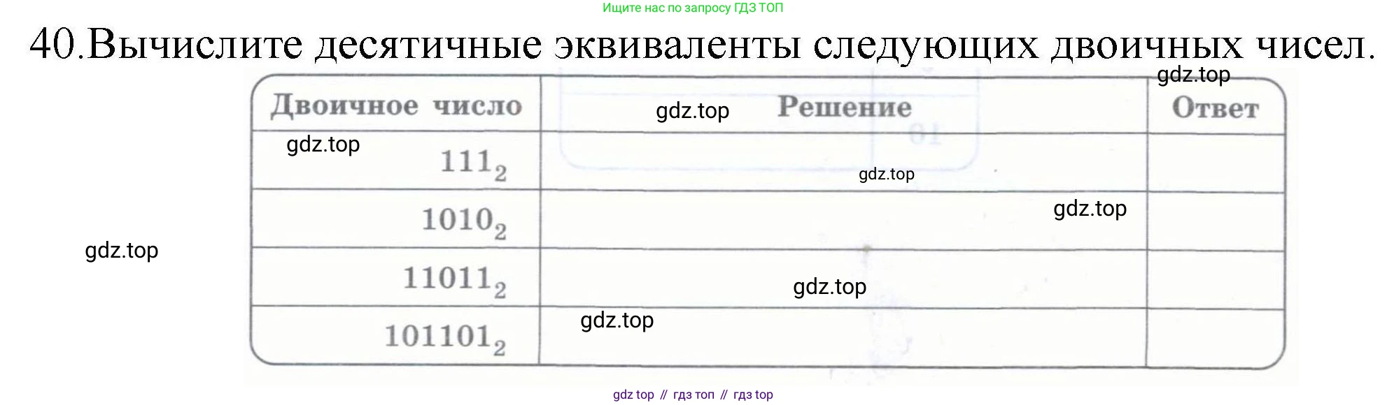 Информатика, 8 класс рабочая тетрадь, авторы: Босова Людмила Леонидовна, Босова Анна Юрьевна, издательство Просвещение, Москва, 2023, Часть 1, страница 26, номер 40, Решение