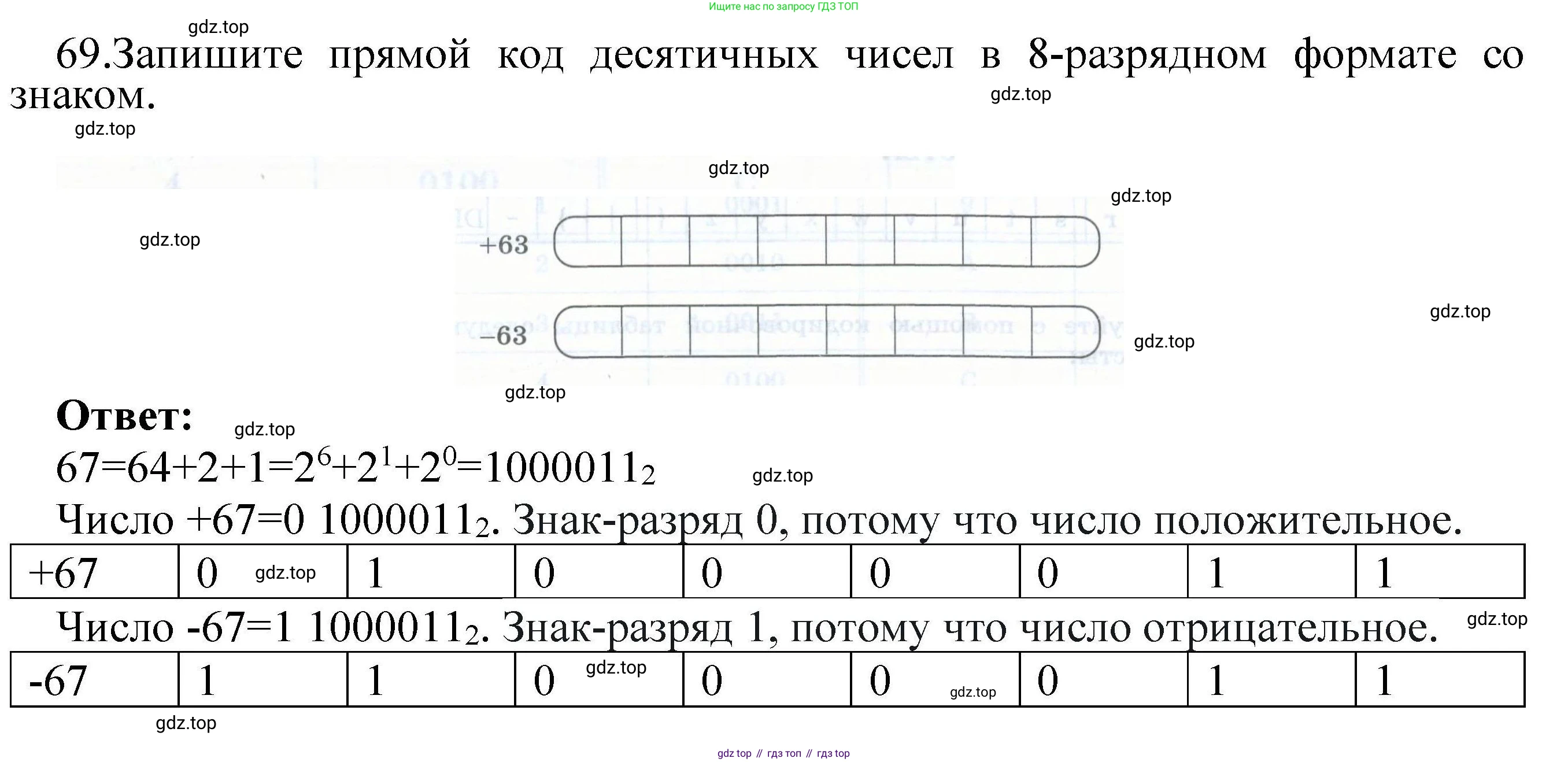 Информатика, 8 класс рабочая тетрадь, авторы: Босова Людмила Леонидовна, Босова Анна Юрьевна, издательство Просвещение, Москва, 2023, Часть 1, страница 43, номер 69, Решение
