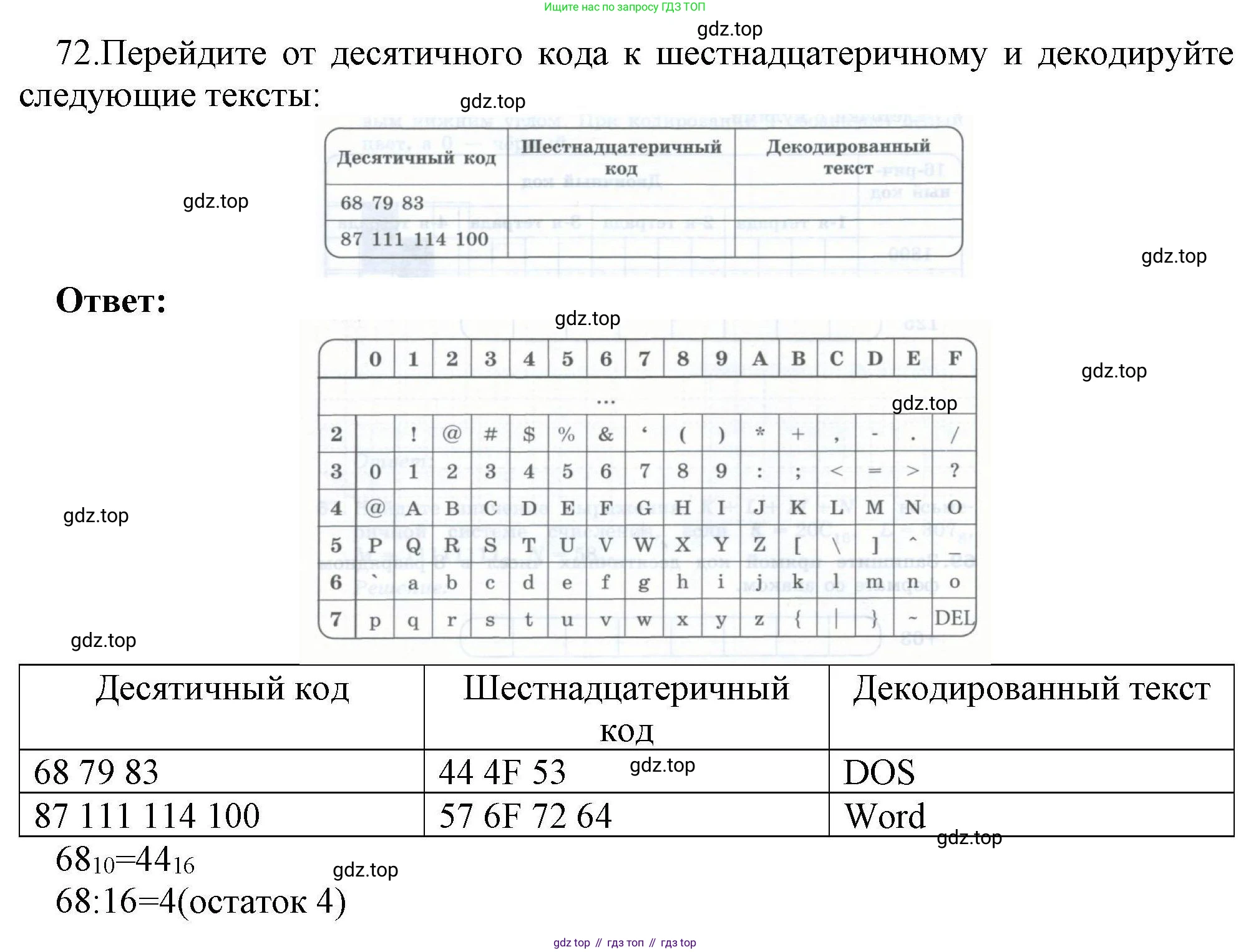Информатика, 8 класс рабочая тетрадь, авторы: Босова Людмила Леонидовна, Босова Анна Юрьевна, издательство Просвещение, Москва, 2023, Часть 1, страница 45, номер 72, Решение