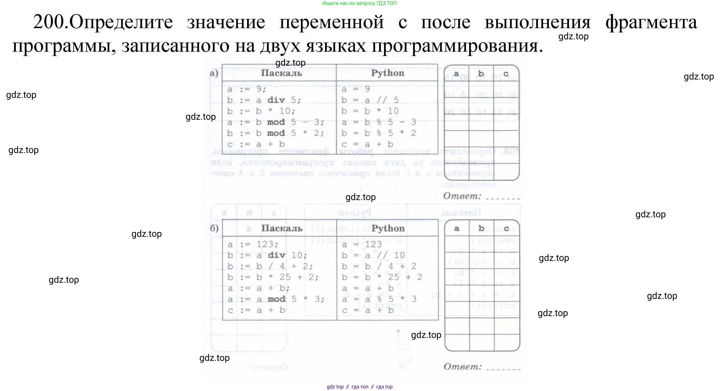 Информатика, 8 класс рабочая тетрадь, авторы: Босова Людмила Леонидовна, Босова Анна Юрьевна, издательство Просвещение, Москва, 2023, Часть 2, страница 56, номер 200, Решение