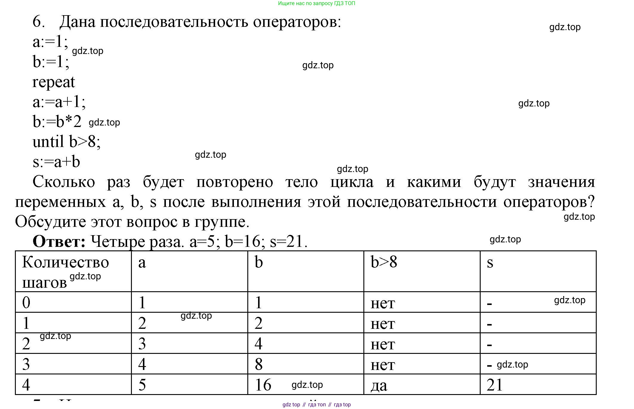ГДЗ Информатика, 8 класс Учебник, авторы: Босова Людмила Леонидовна, Босова Анна Юрьевна, издательство Просвещение, Москва, 2023, страница 193, номер 6, Решение