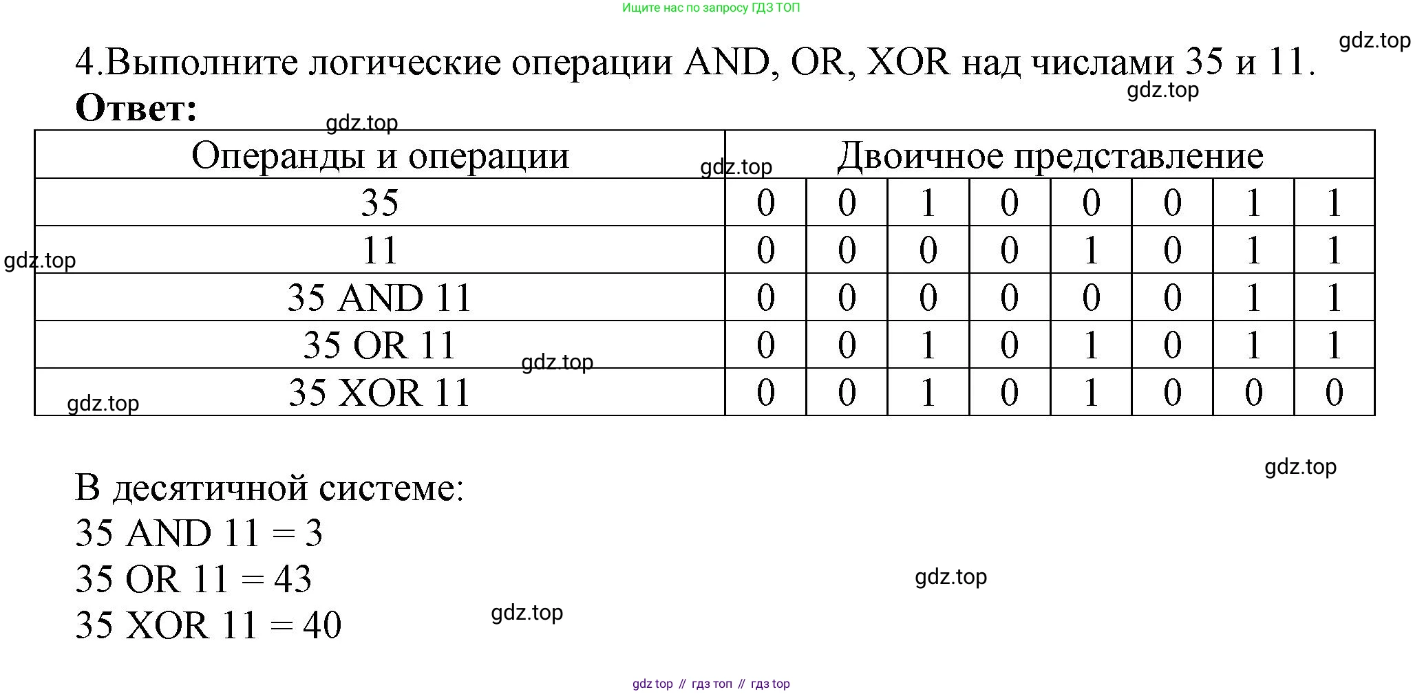 ГДЗ Информатика, 8 класс Учебник, авторы: Босова Людмила Леонидовна, Босова Анна Юрьевна, Аквилянов Никита Александрович, издательство Просвещение, Москва, 2024, страница 94, номер 4, Решение