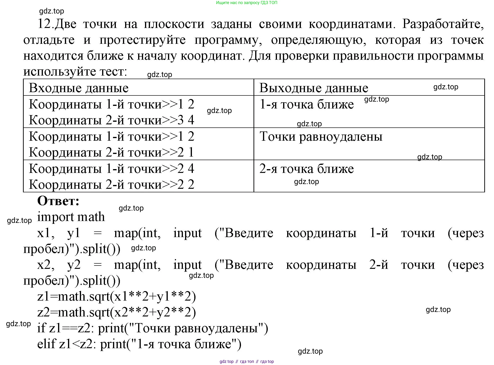 ГДЗ Информатика, 8 класс Учебник, авторы: Босова Людмила Леонидовна, Босова Анна Юрьевна, Аквилянов Никита Александрович, издательство Просвещение, Москва, 2024, страница 151, номер 12, Решение