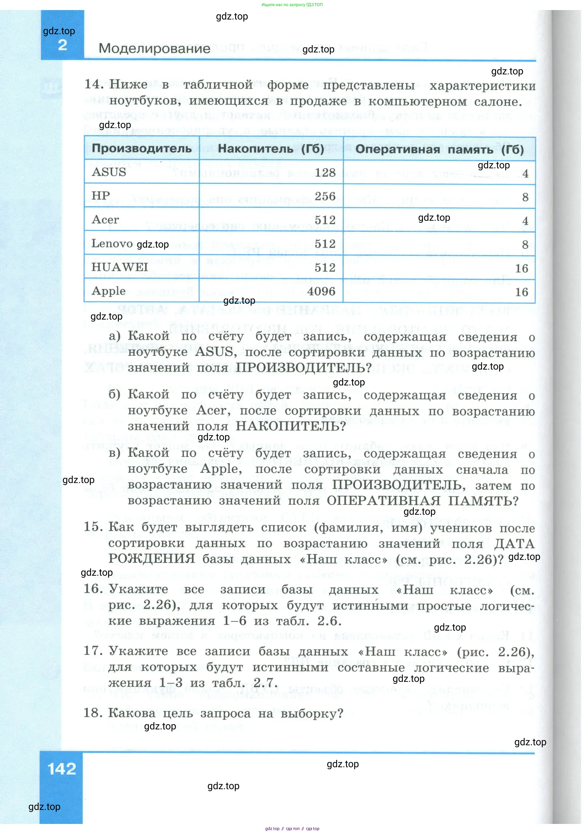 Информатика, 9 класс Учебник, авторы: Босова Людмила Леонидовна, Босова Анна Юрьевна, издательство Просвещение, Москва, 2023, страница 142