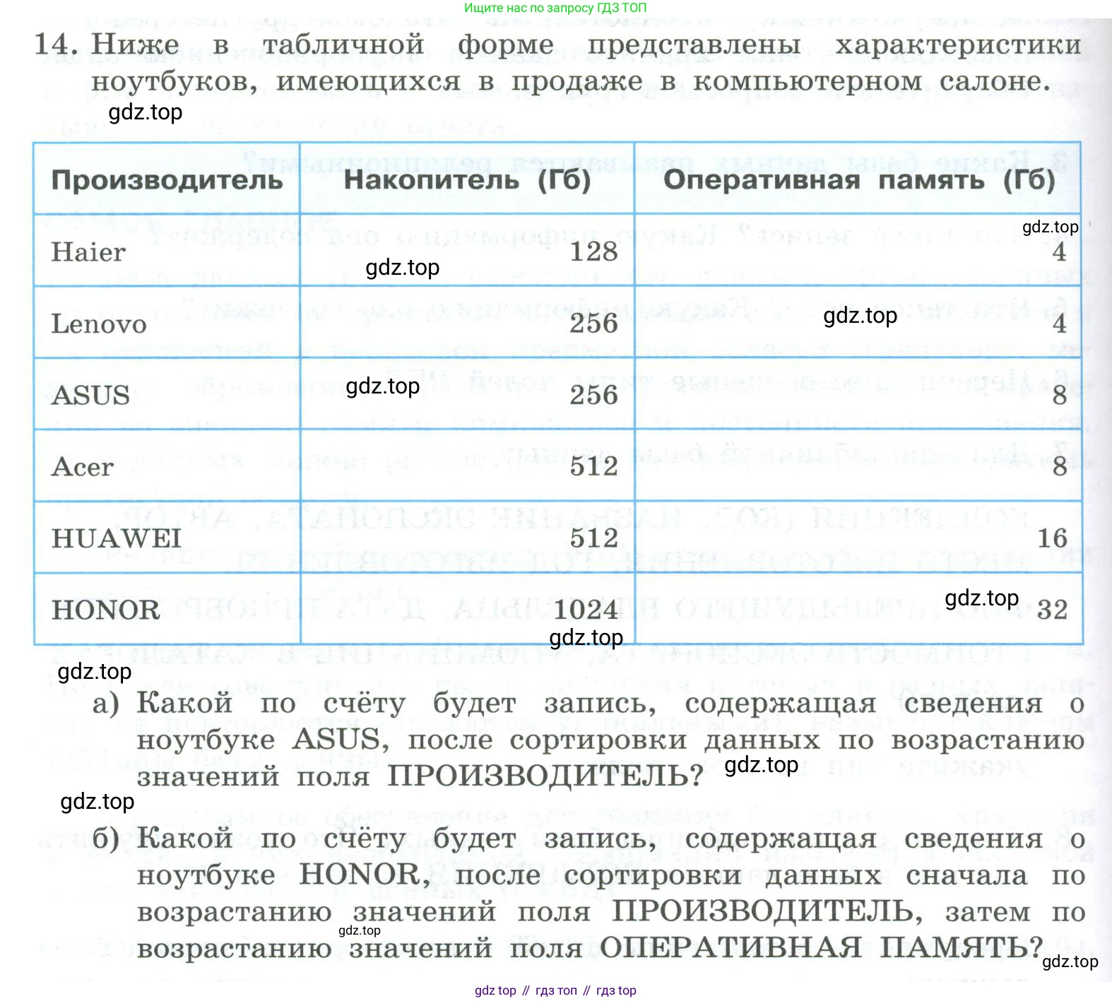 ГДЗ Информатика, 9 класс Учебник, авторы: Босова Людмила Леонидовна, Босова Анна Юрьевна, Аквилянов Никита Александрович, издательство Просвещение, Москва, 2024, страница 134, номер 14, Условие