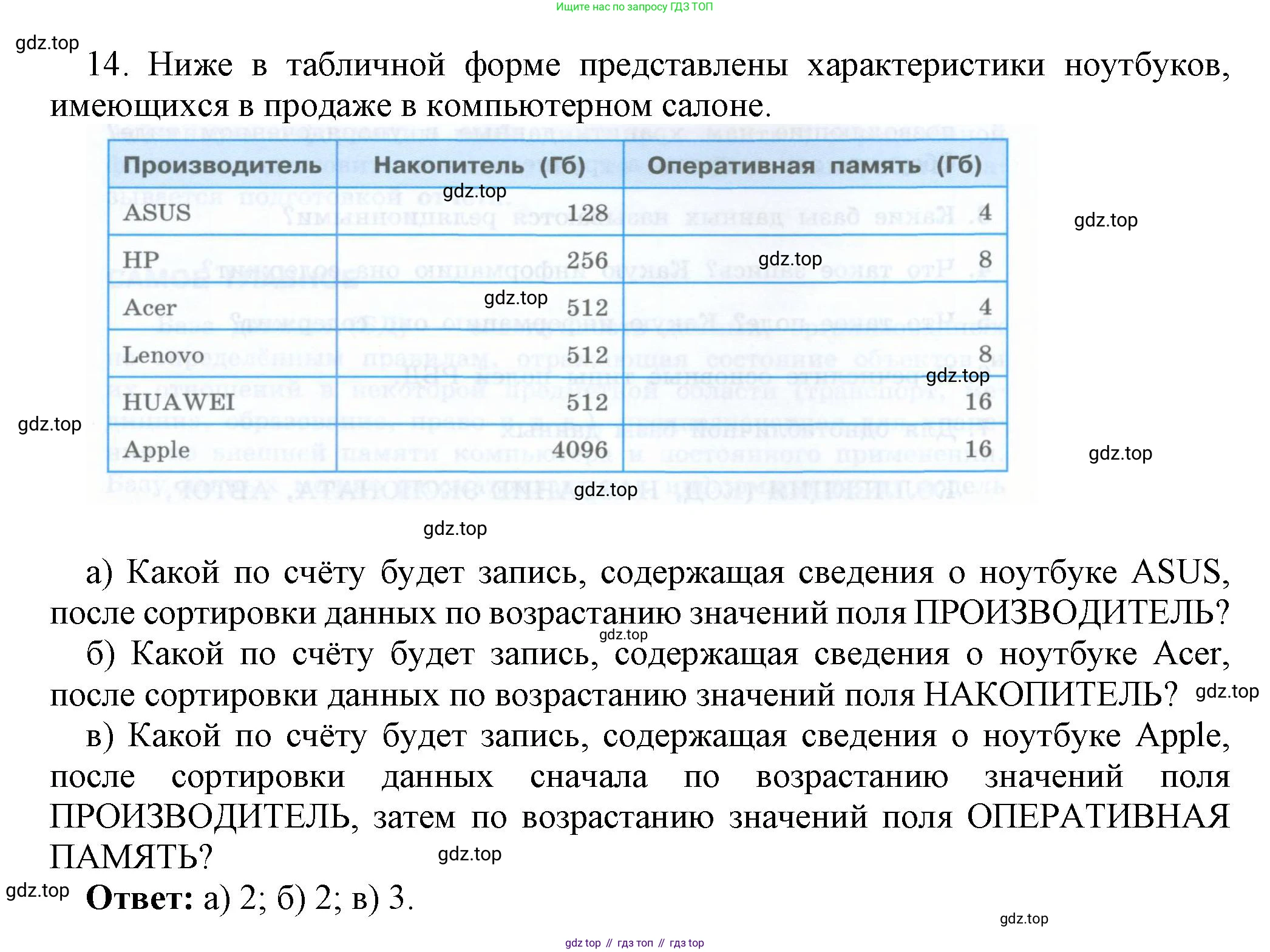 ГДЗ Информатика, 9 класс Учебник, авторы: Босова Людмила Леонидовна, Босова Анна Юрьевна, Аквилянов Никита Александрович, издательство Просвещение, Москва, 2024, страница 134, номер 14, Решение