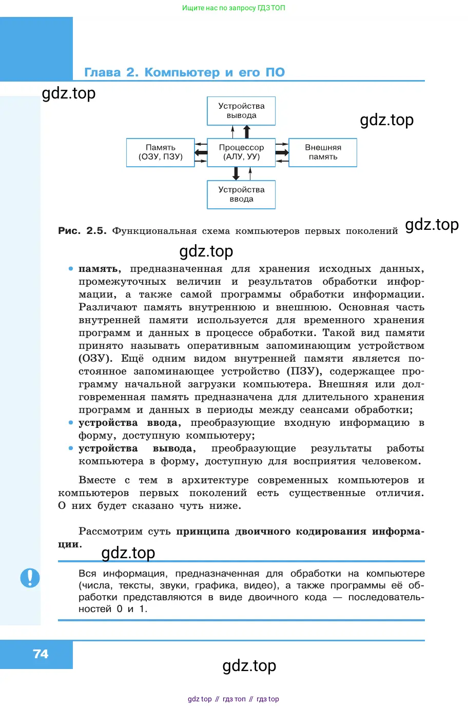 Информатика, 10 класс Учебник, авторы: Босова Людмила Леонидовна, Босова Анна Юрьевна, издательство Просвещение, Москва, 2021, страница 74