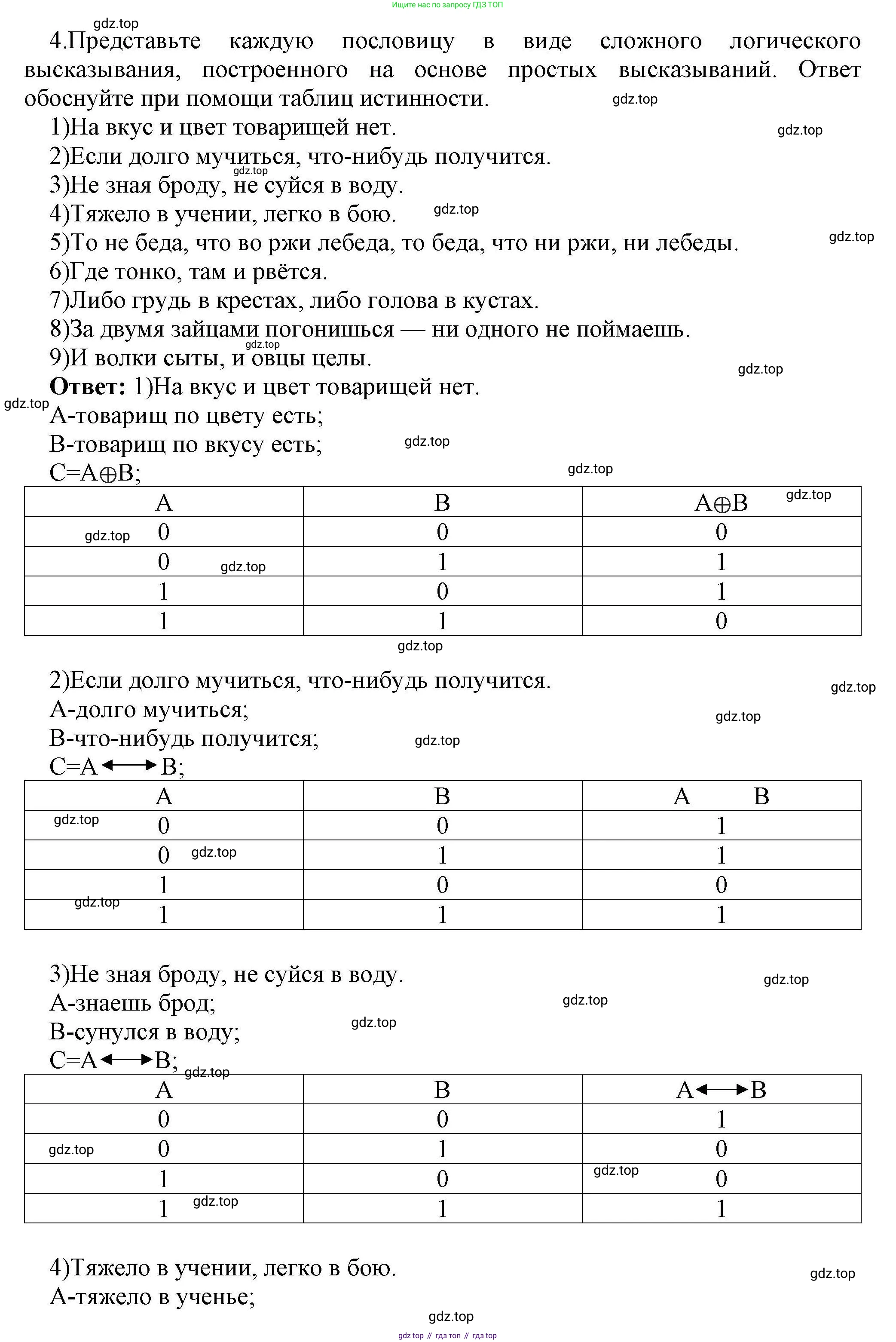 Информатика, 10 класс Учебник, авторы: Босова Людмила Леонидовна, Босова Анна Юрьевна, издательство Просвещение, Москва, 2021, страница 187, номер 4, Решение