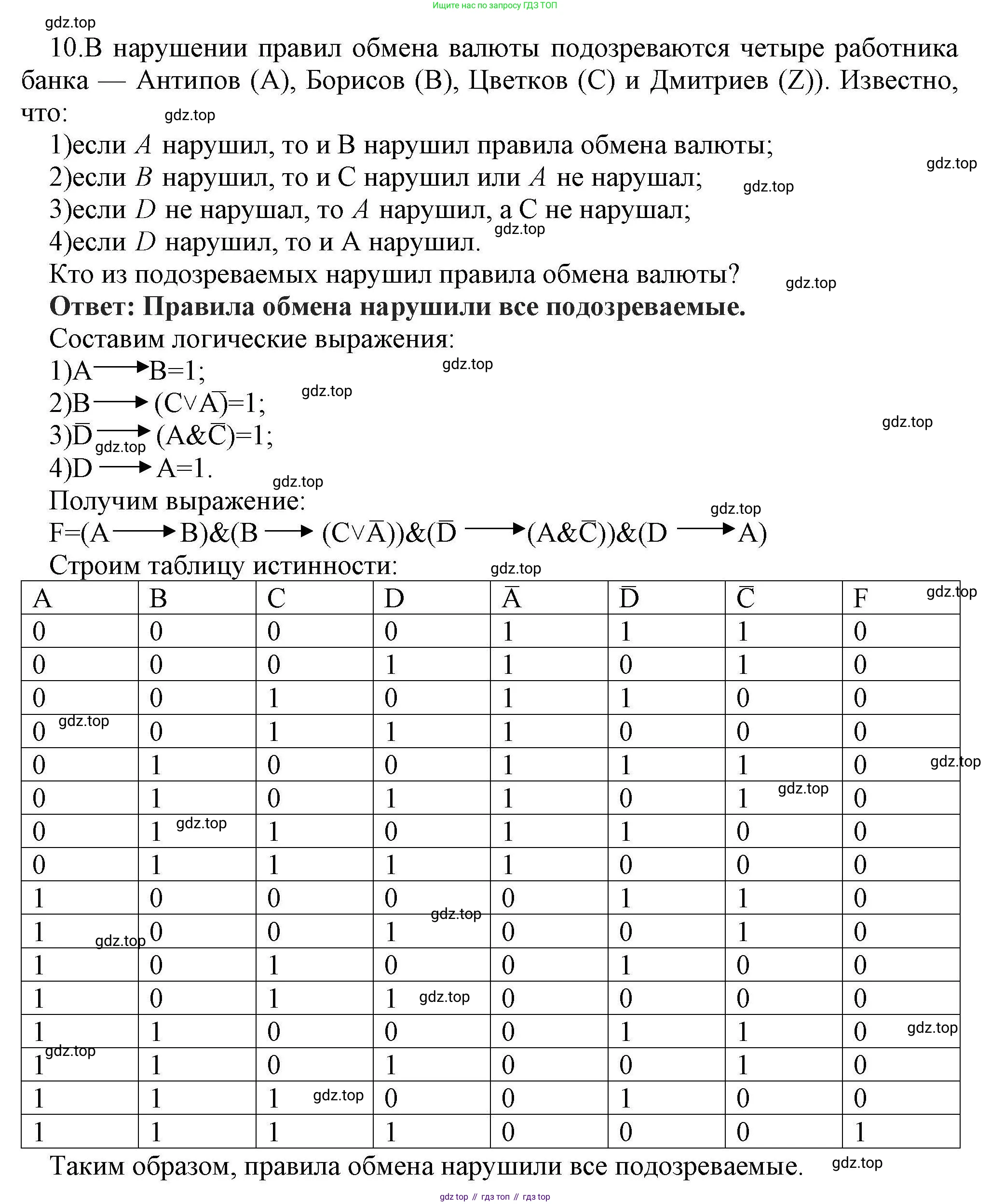 Информатика, 10 класс Учебник, авторы: Босова Людмила Леонидовна, Босова Анна Юрьевна, издательство Просвещение, Москва, 2021, страница 231, номер 10, Решение