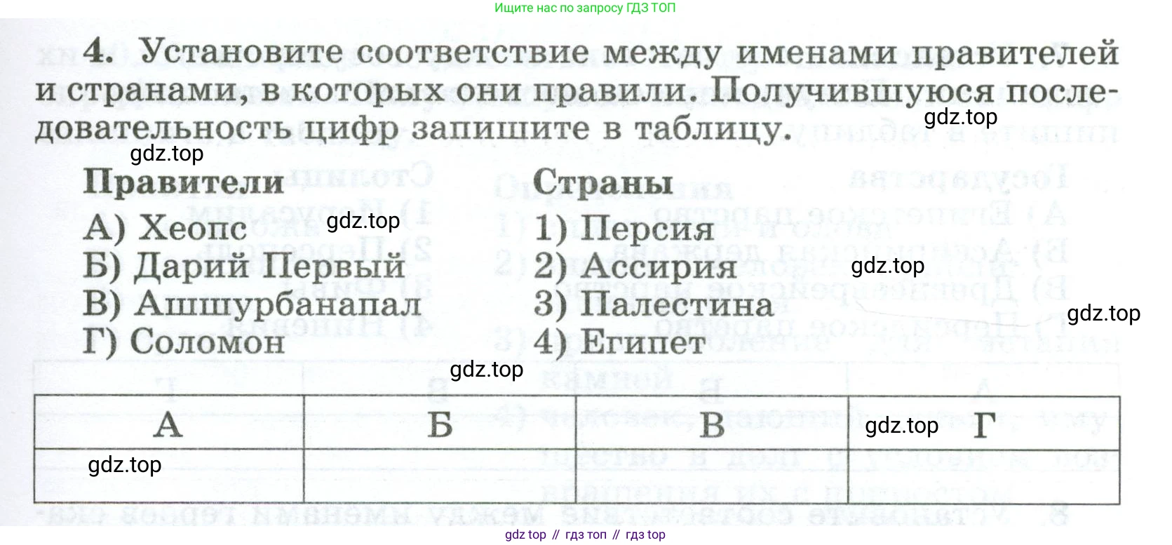ГДЗ Всеобщая история, 5 класс рабочая тетрадь, автор: Годер Георгий Израилевич, издательство Просвещение, Москва, 2023, Часть 1, страница 85, номер 4, Условие