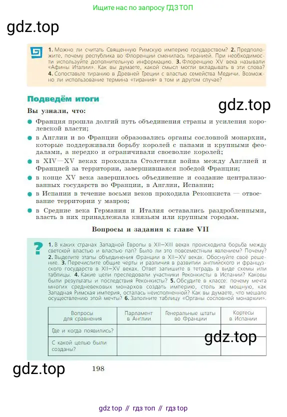 Всеобщая история, 6 класс Учебник, авторы: Агибалова Екатерина Васильевна, Донской Григорий Маркович, издательство Просвещение, Москва, страница 198
