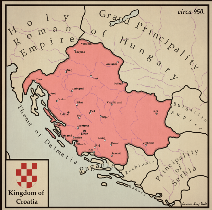 Карта Хорватского королевства