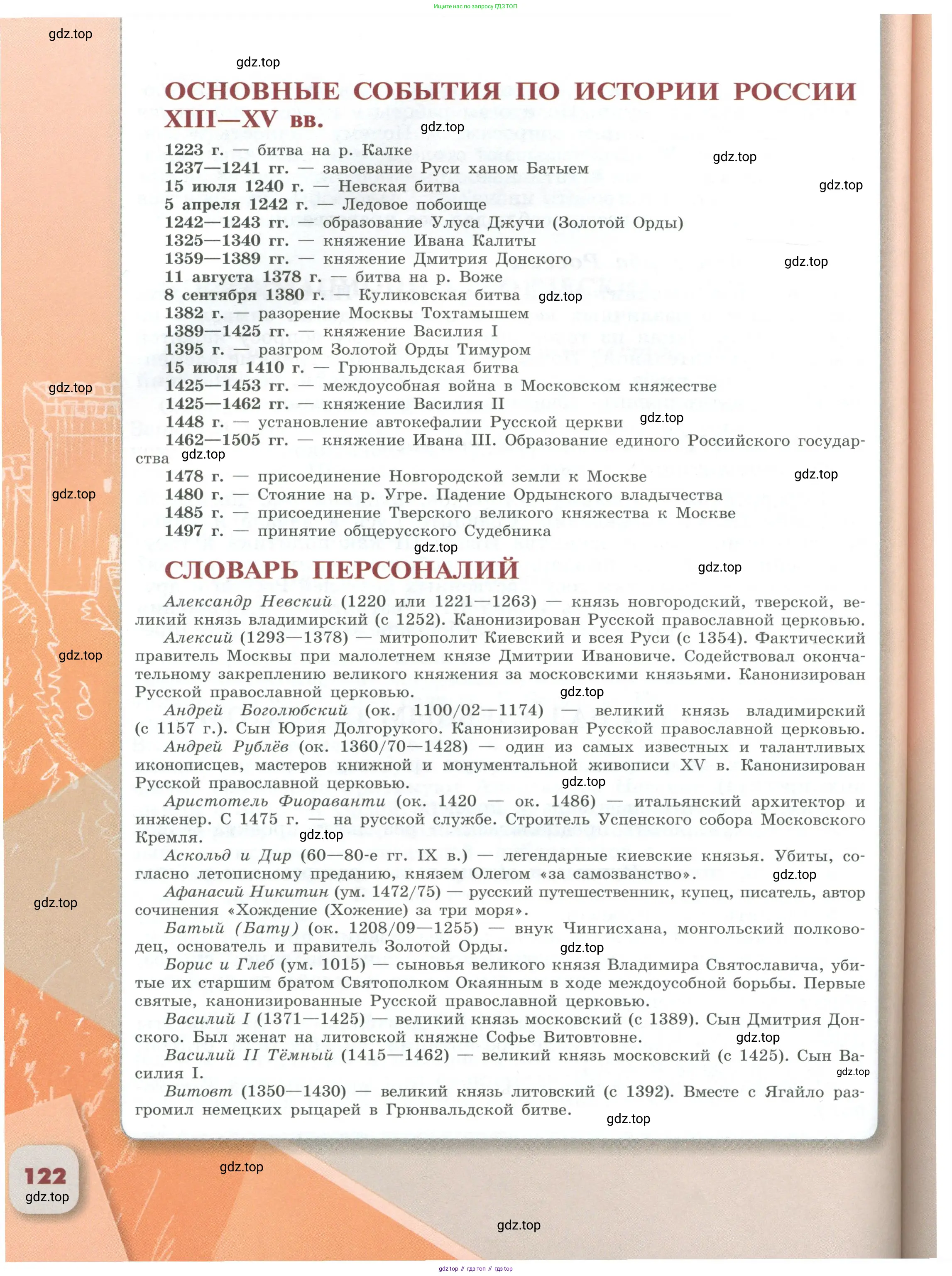 История России, 6 класс Учебник, авторы: Арсентьев Николай Михайлович, Данилов Александр Анатольевич, Стефанович Пётр Сергеевич, Токарева Александра Яковлевна, Торкунов Анатолий Васильевич, Дмитриев Андрей Петрович, издательство Просвещение, Москва, 2023, белого цвета, Часть 1, страница 122