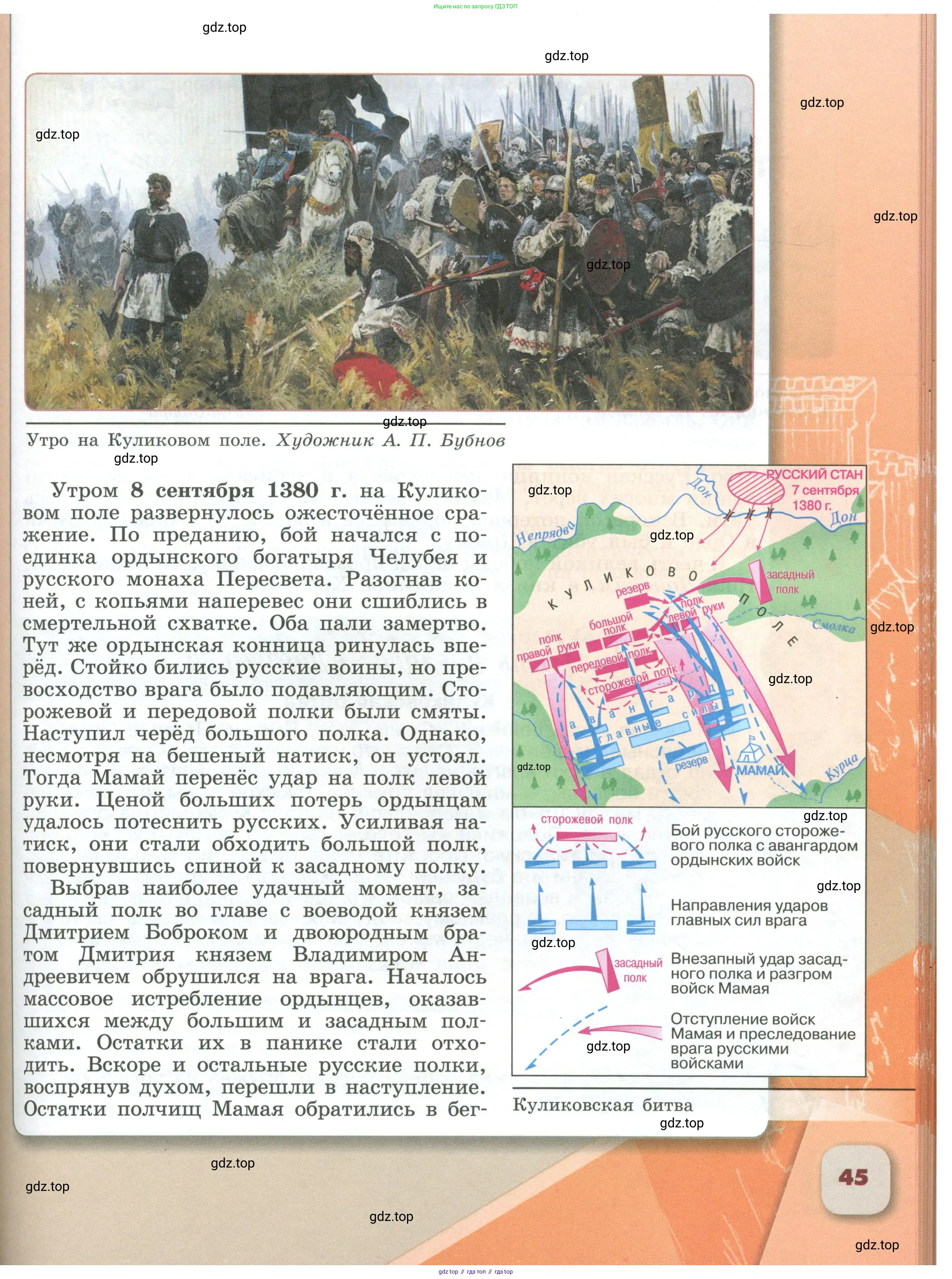 История России, 6 класс Учебник, авторы: Арсентьев Николай Михайлович, Данилов Александр Анатольевич, Стефанович Пётр Сергеевич, Токарева Александра Яковлевна, Торкунов Анатолий Васильевич, Дмитриев Андрей Петрович, издательство Просвещение, Москва, 2023, белого цвета, Часть 1, страница 45