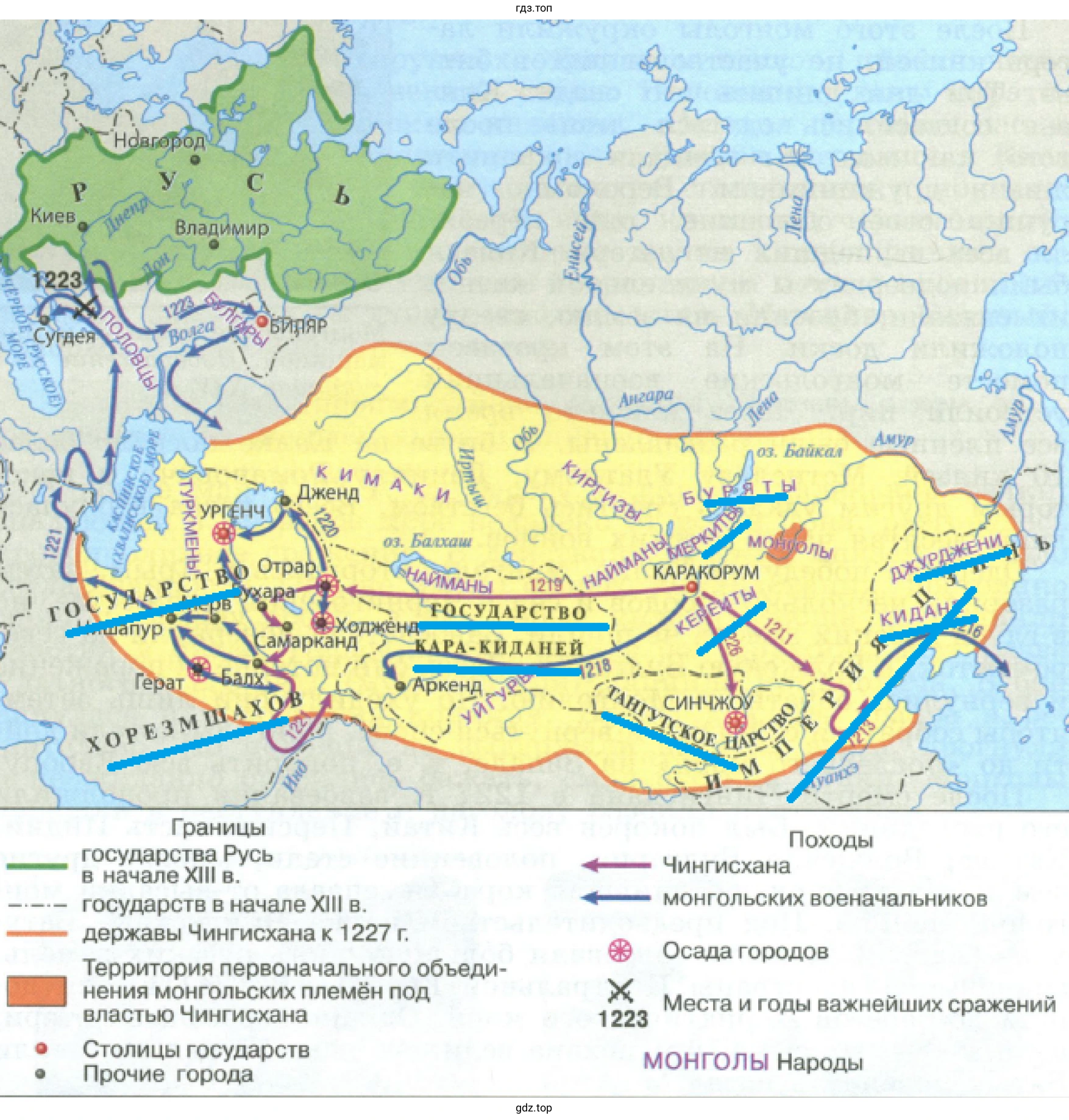 Соседние государства и народы обитания монгольских племен