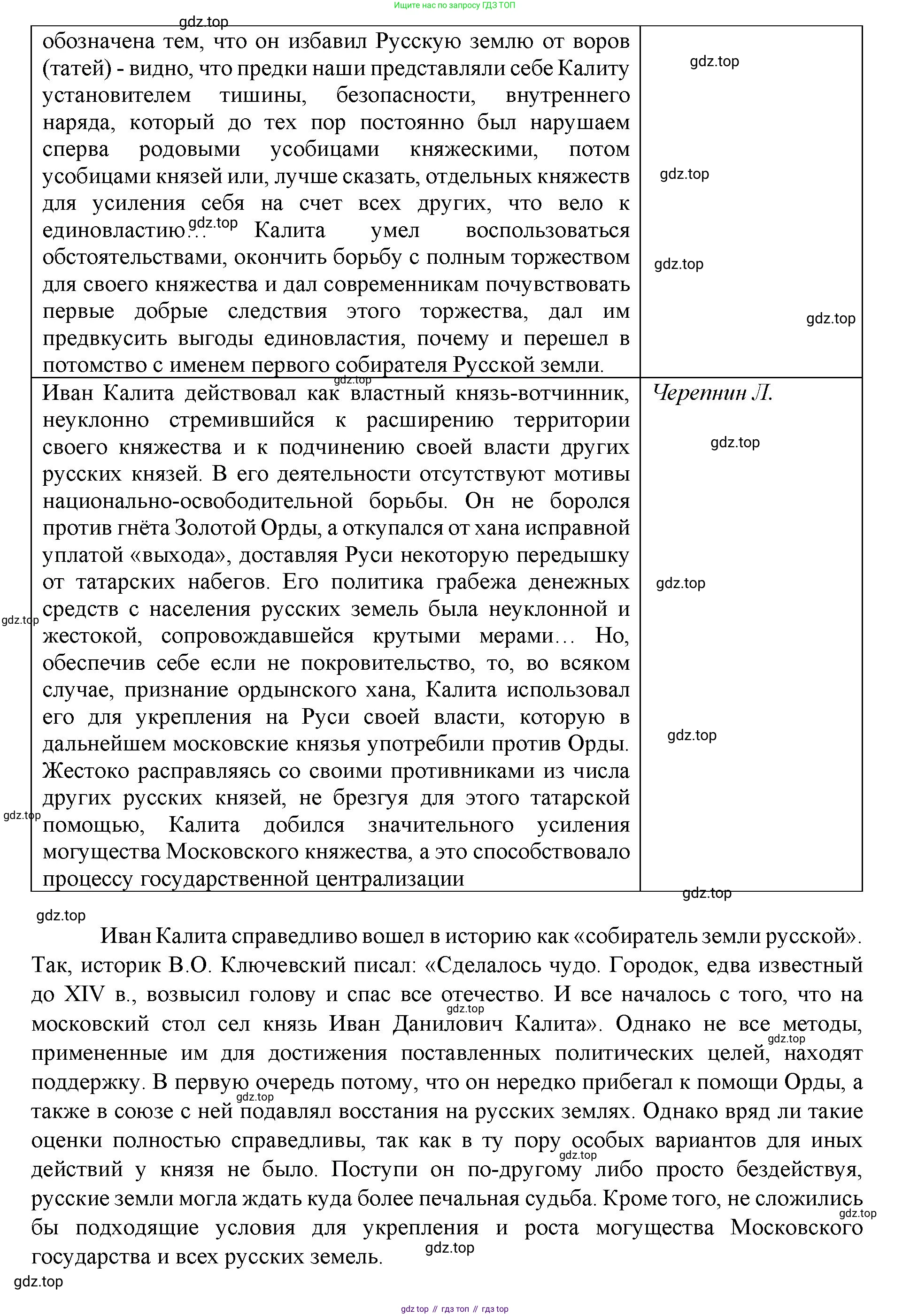 История России, 6 класс Учебник, авторы: Арсентьев Николай Михайлович, Данилов Александр Анатольевич, Стефанович Пётр Сергеевич, Токарева Александра Яковлевна, Торкунов Анатолий Васильевич, Дмитриев Андрей Петрович, издательство Просвещение, Москва, 2023, белого цвета, Часть 2, страница 120, Решение 1 (продолжение 2)