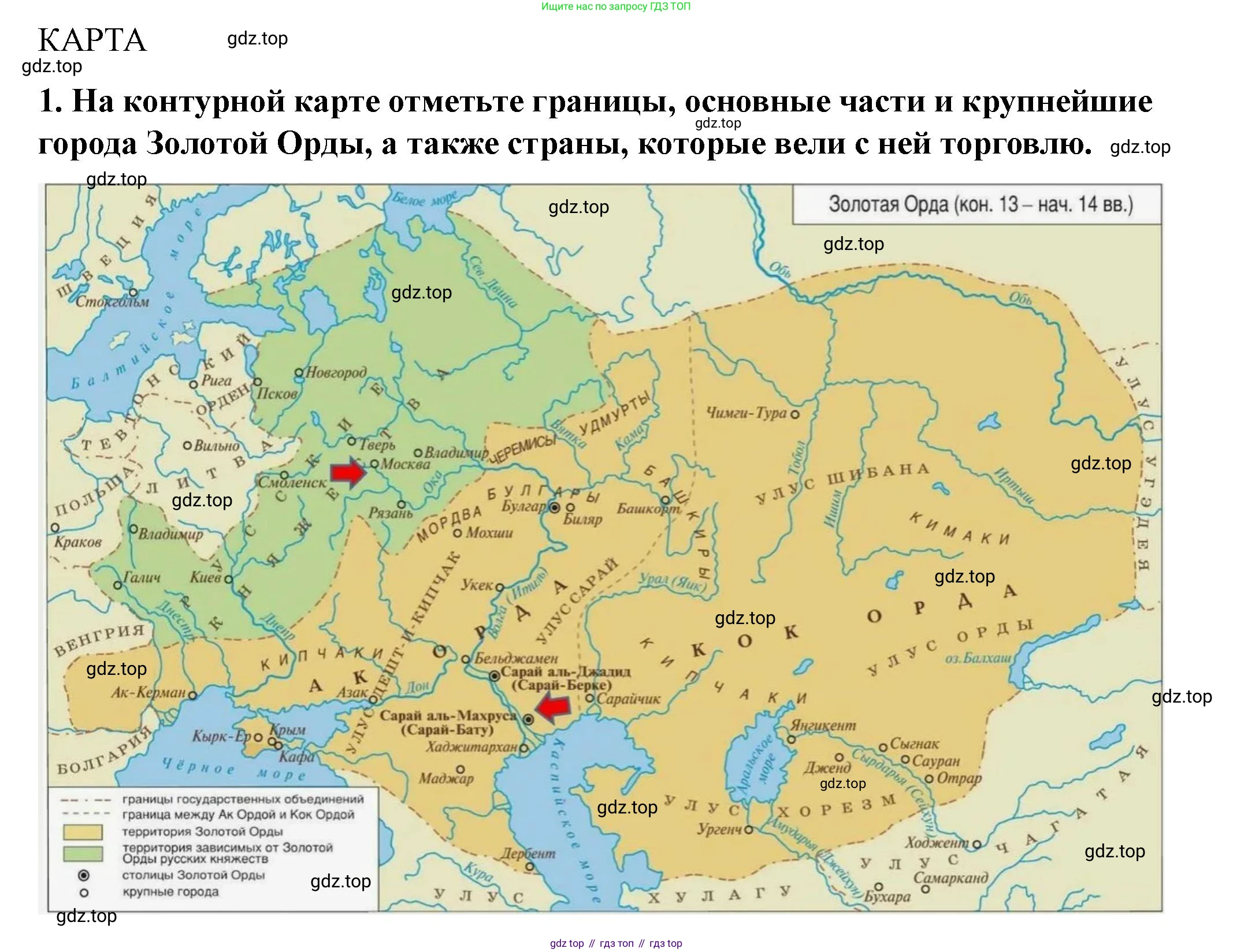 История России, 6 класс Учебник, авторы: Арсентьев Николай Михайлович, Данилов Александр Анатольевич, Стефанович Пётр Сергеевич, Токарева Александра Яковлевна, Торкунов Анатолий Васильевич, Дмитриев Андрей Петрович, издательство Просвещение, Москва, 2023, белого цвета, Часть 2, страница 66, номер 1, Решение 2