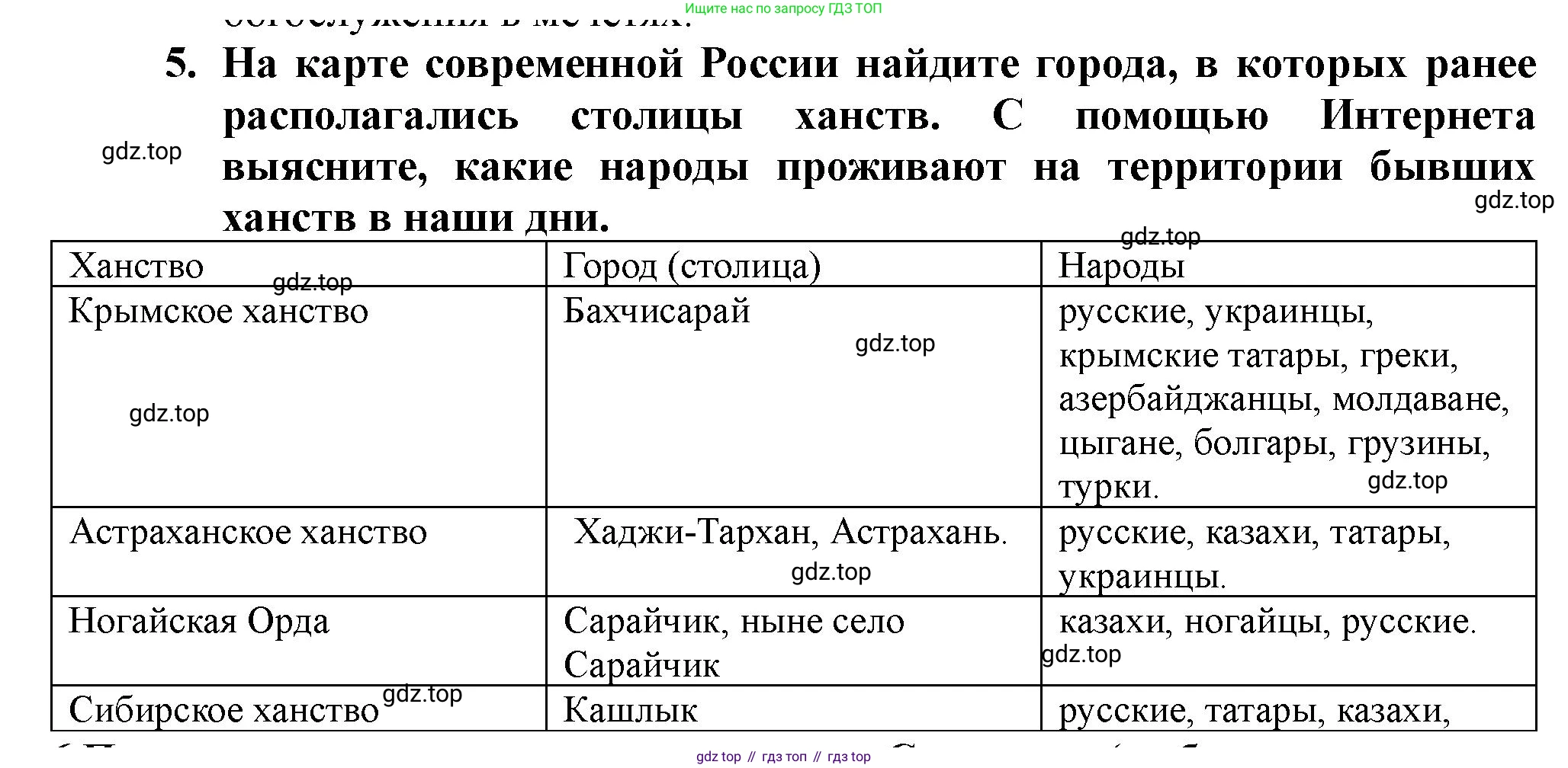 История России, 7 класс Учебник, автор: Арсентьев Николай Михайлович, издательство Просвещение, Москва, 2023, белого цвета, Часть 1, страница 58, номер 5, Решение