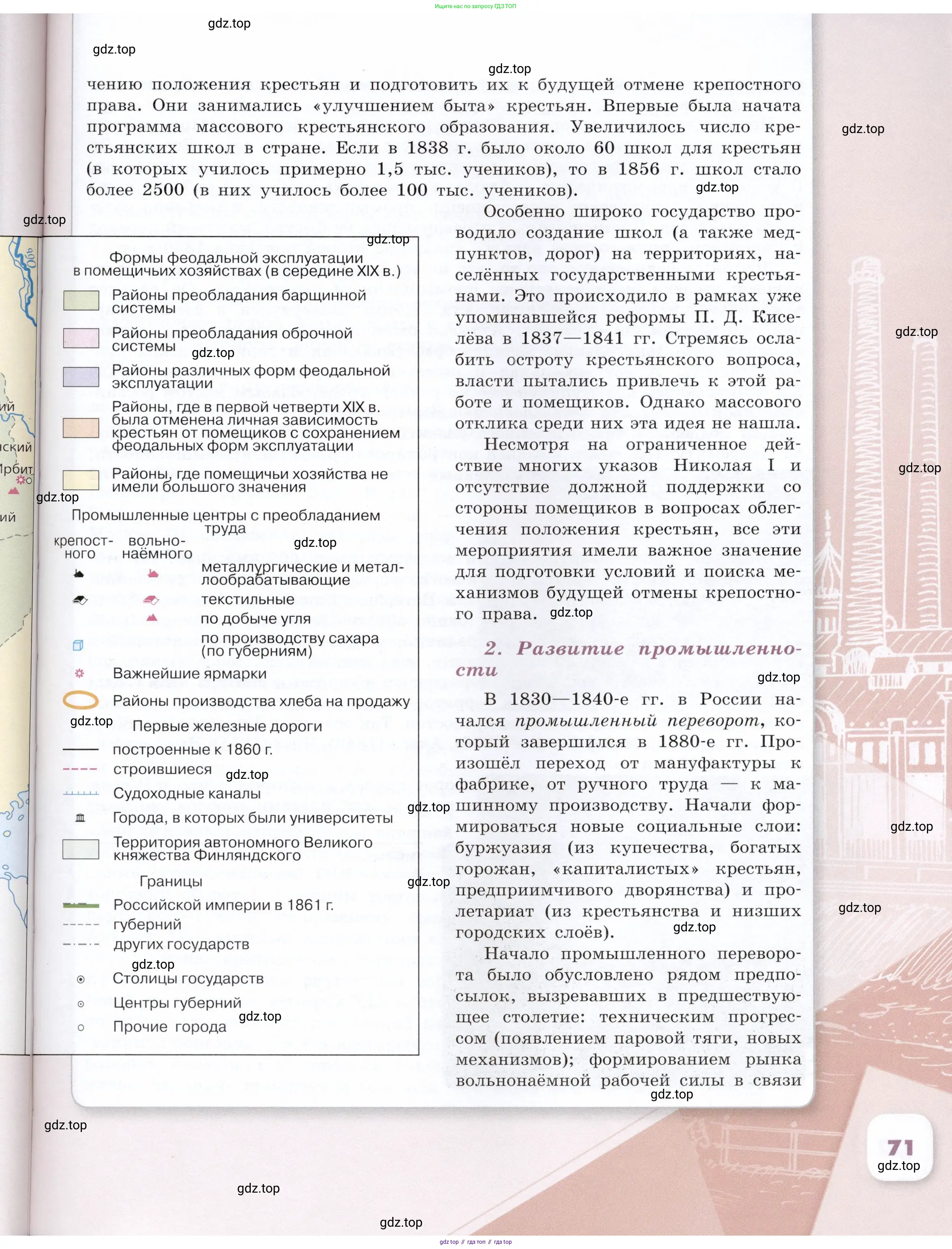 История России, 9 класс Учебник, авторы: Арсентьев Николай Михайлович, Данилов Александр Анатольевич, Левандовский Андрей Анатольевич, Токарева Александра Яковлевна, Торкунов Анатолий Васильевич, Дмитриев Андрей Петрович, издательство Просвещение, Москва, 2023, белого цвета, Часть 2, страница 71