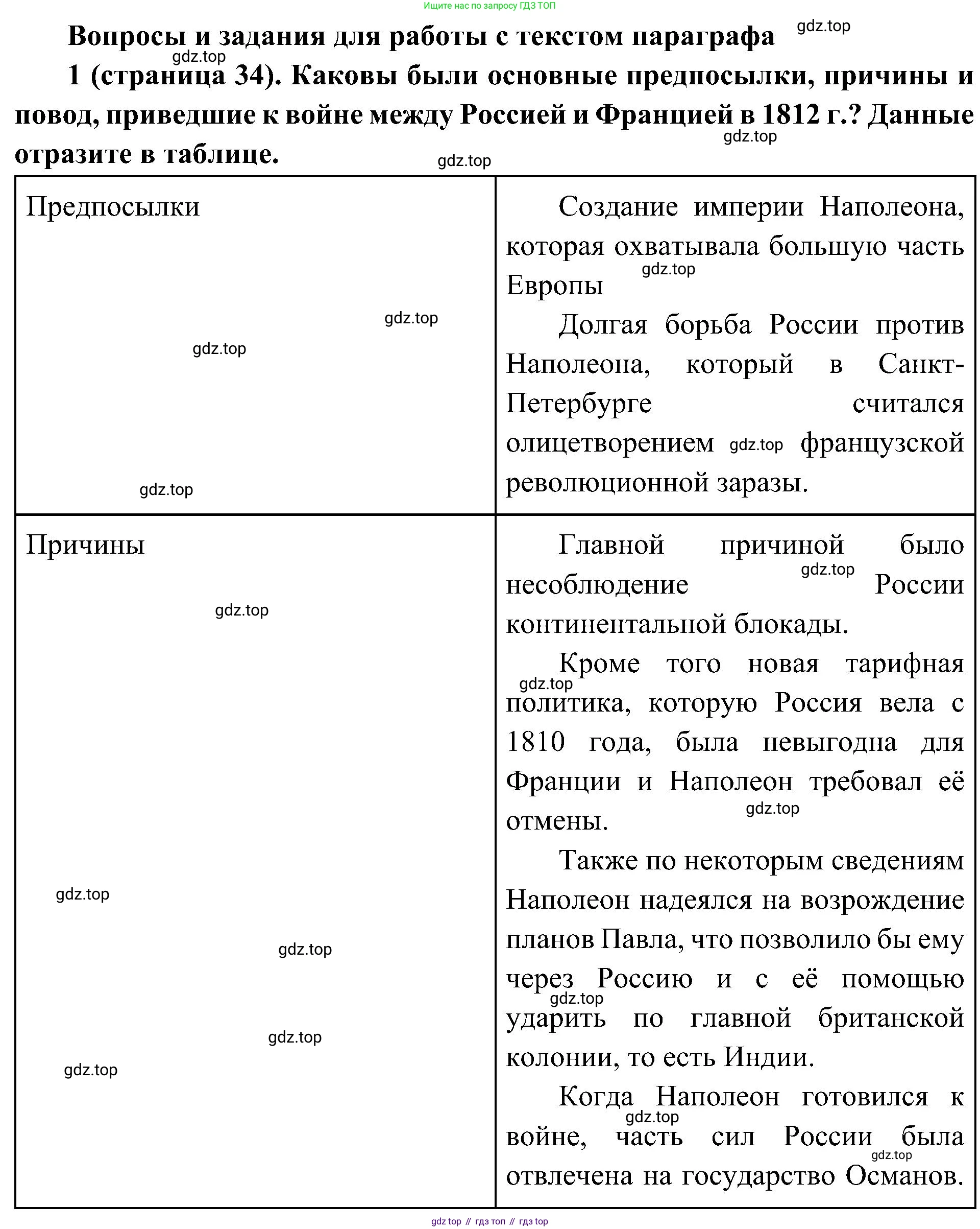 История России, 9 класс Учебник, авторы: Арсентьев Николай Михайлович, Данилов Александр Анатольевич, Левандовский Андрей Анатольевич, Токарева Александра Яковлевна, Торкунов Анатолий Васильевич, Дмитриев Андрей Петрович, издательство Просвещение, Москва, 2023, белого цвета, Часть 1, страница 34, номер 1, Решение 3 (подробные ответы)