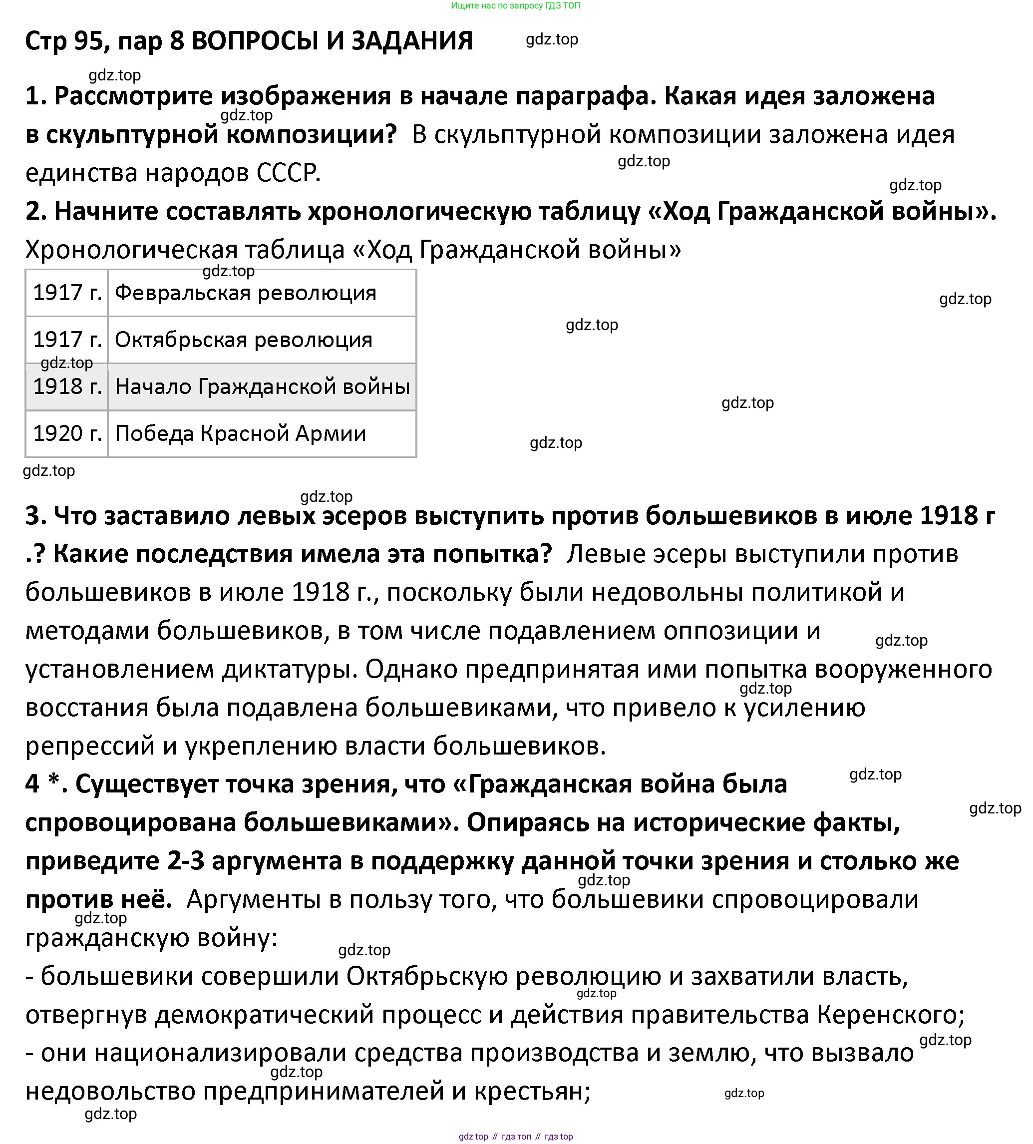 ГДЗ История России, 10 класс Учебник, авторы: Мединский Владимир Ростиславович, Торкунов Анатолий Васильевич, издательство Просвещение, Москва, 2023, страница 95, Решение