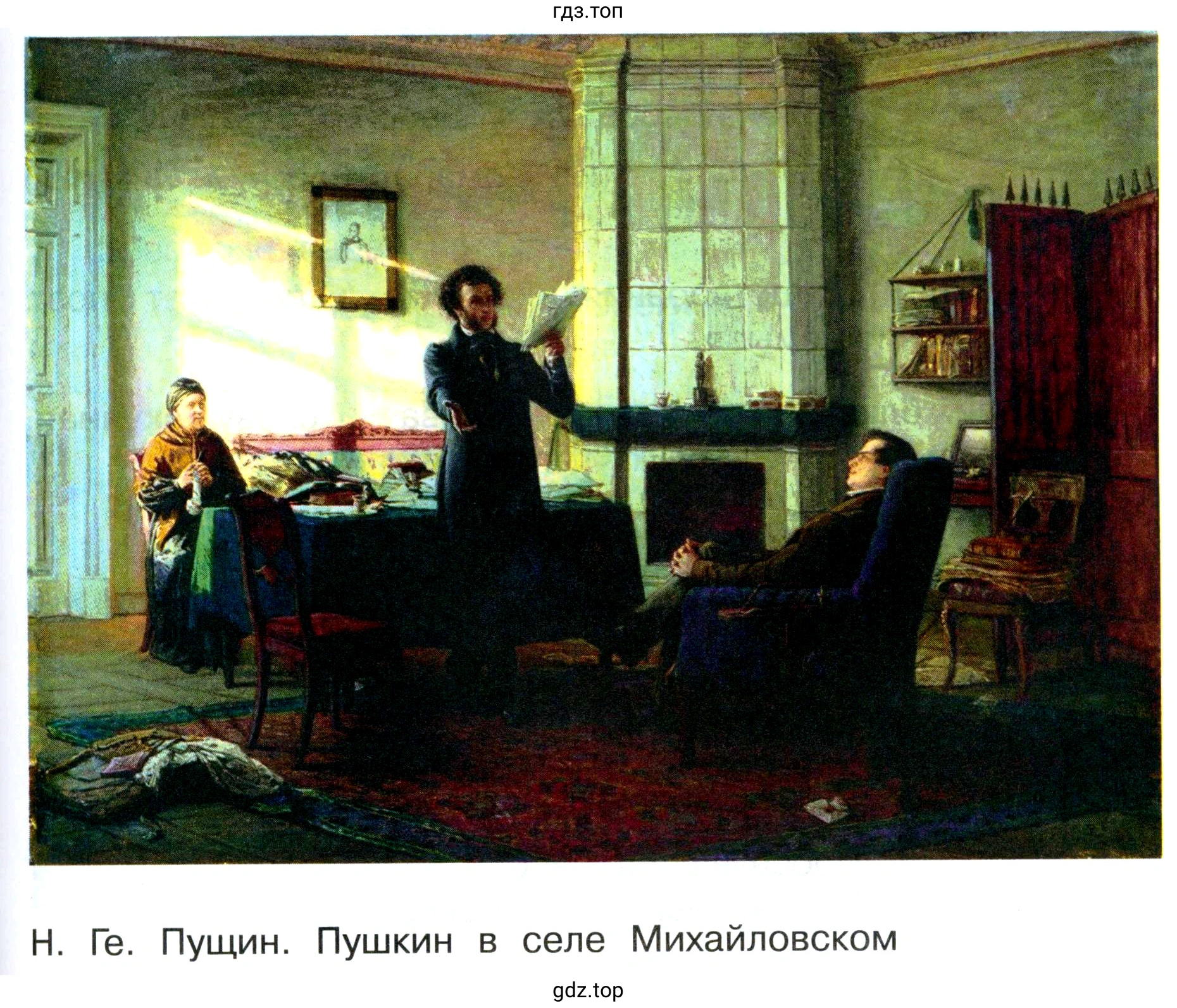 Н. Ге. Пущин. Пушкин в селе Михайловском