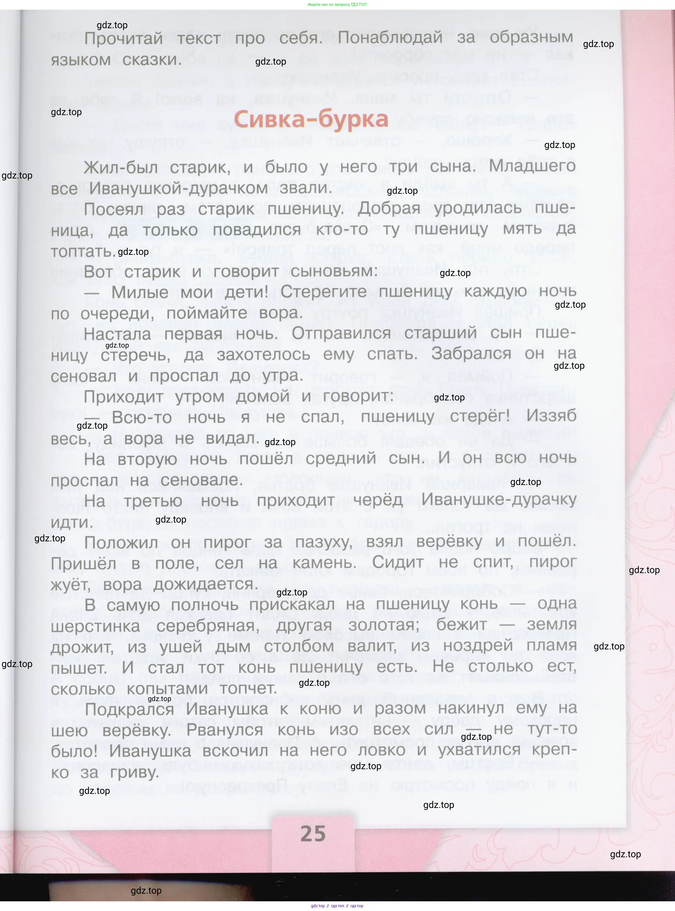 ГДЗ Литературное чтение, 3 класс Учебник, авторы: Климанова Людмила Федоровна, Горецкий Всеслав Гаврилович, Голованова Мария Владимировна, Виноградская Людмила Андреевна, Бойкина Марина Викторовна, издательство Просвещение, Москва, 2023, белого цвета, страница 25