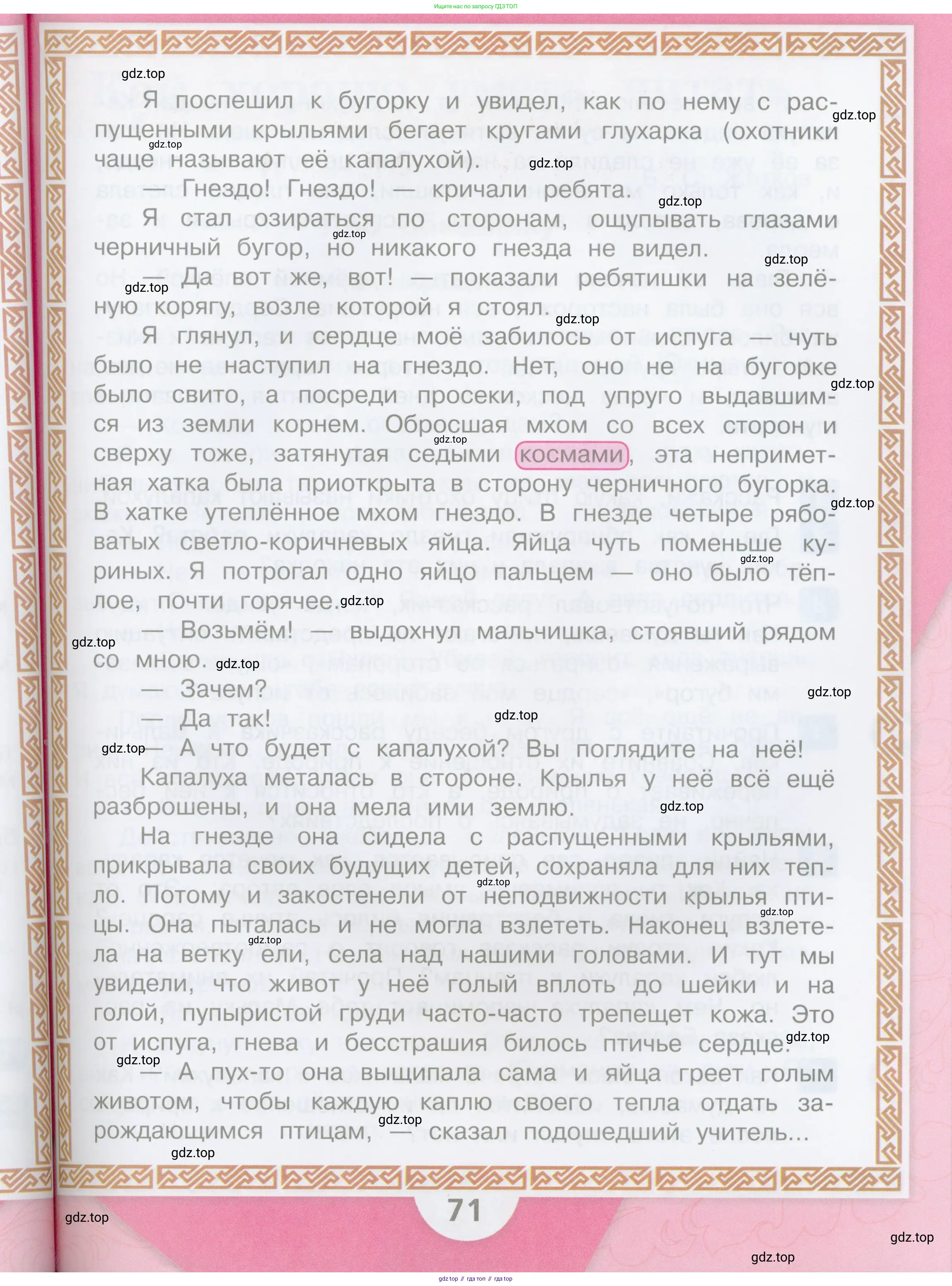 ГДЗ Литературное чтение, 3 класс Учебник, авторы: Климанова Людмила Федоровна, Горецкий Всеслав Гаврилович, Голованова Мария Владимировна, Виноградская Людмила Андреевна, Бойкина Марина Викторовна, издательство Просвещение, Москва, 2023, белого цвета, страница 71