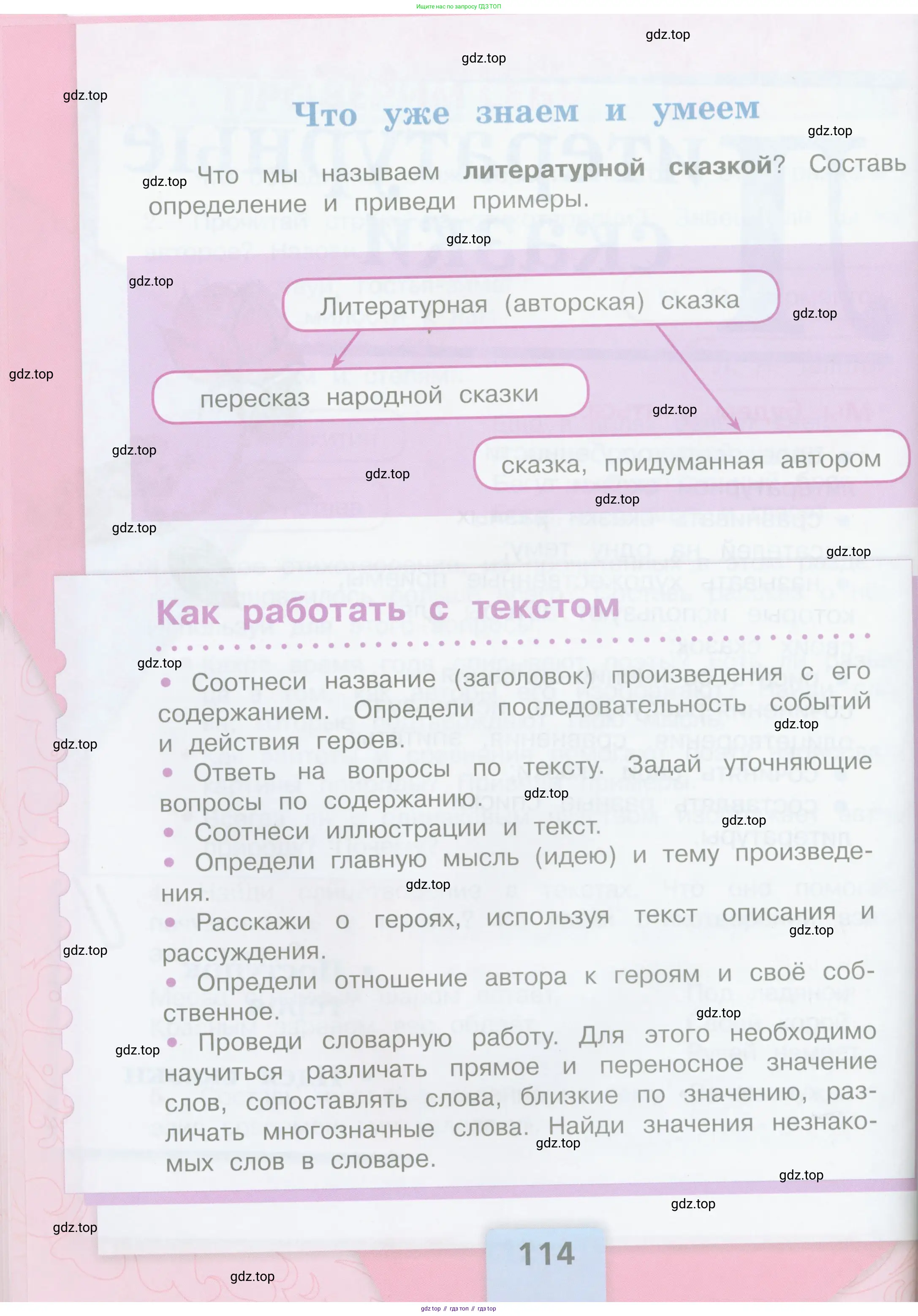 Литературное чтение, 4 класс Учебник, авторы: Климанова Людмила Федоровна, Горецкий Всеслав Гаврилович, Голованова Мария Владимировна, Виноградская Людмила Андреевна, Бойкина Марина Викторовна, издательство Просвещение, Москва, 2023, белого цвета, страница 114