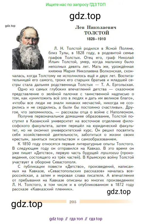 Литература, 5 класс Учебник, авторы: Коровина Вера Яновна, Журавлев Виктор Петрович, Коровин Валентин Иванович, издательство Просвещение, Москва, 2023, бирюзового цвета, страница 205