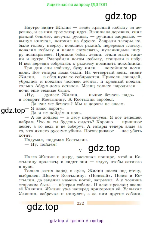 Литература, 5 класс Учебник, авторы: Коровина Вера Яновна, Журавлев Виктор Петрович, Коровин Валентин Иванович, издательство Просвещение, Москва, 2023, бирюзового цвета, страница 222