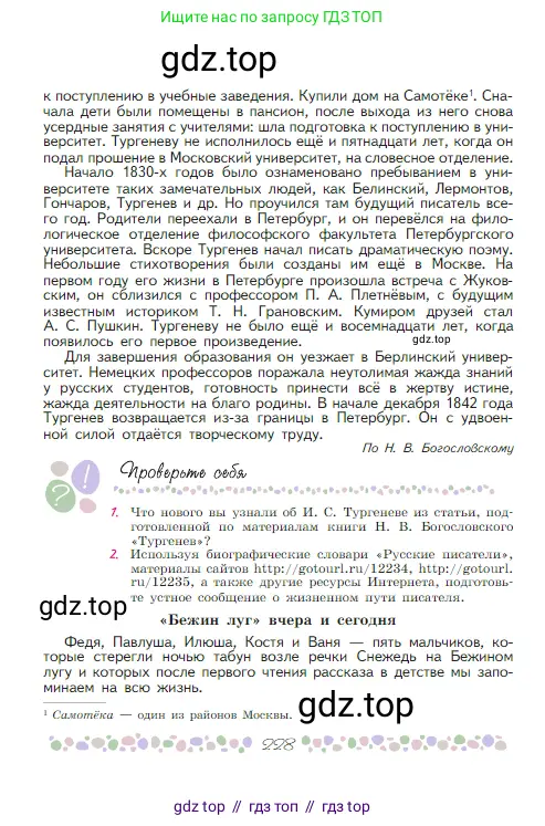 Русская литература, 6 класс Учебник, авторы: Полухина Валентина Павловна, Коровина Вера Яновна, Журавлев Виктор Петрович, Коровин Валентин Иванович, издательство Просвещение, Москва, 2023, бирюзового цвета, Часть 1, страница 228