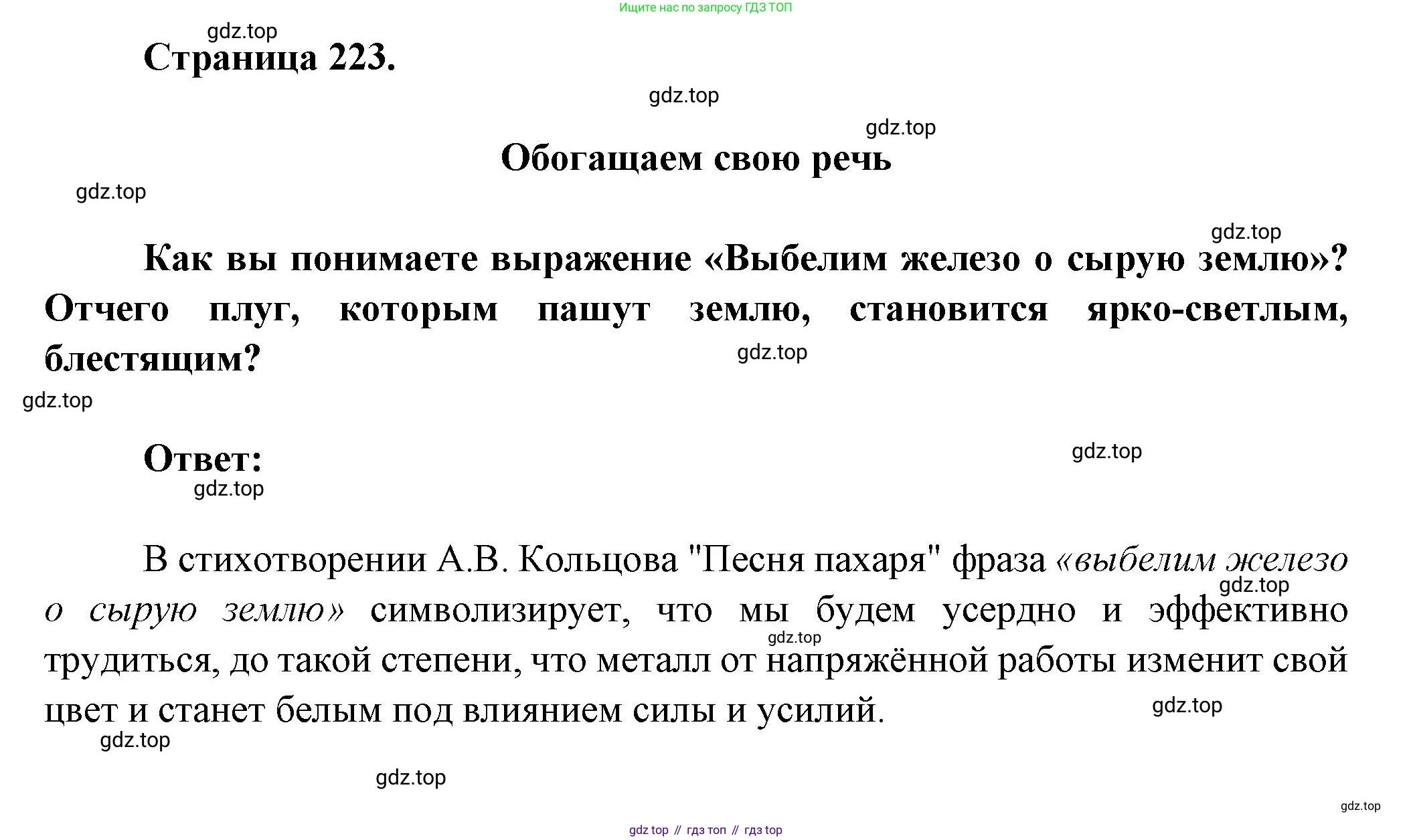 Русская литература, 6 класс Учебник, авторы: Полухина Валентина Павловна, Коровина Вера Яновна, Журавлев Виктор Петрович, Коровин Валентин Иванович, издательство Просвещение, Москва, 2023, бирюзового цвета, Часть 1, страница 223, Решение