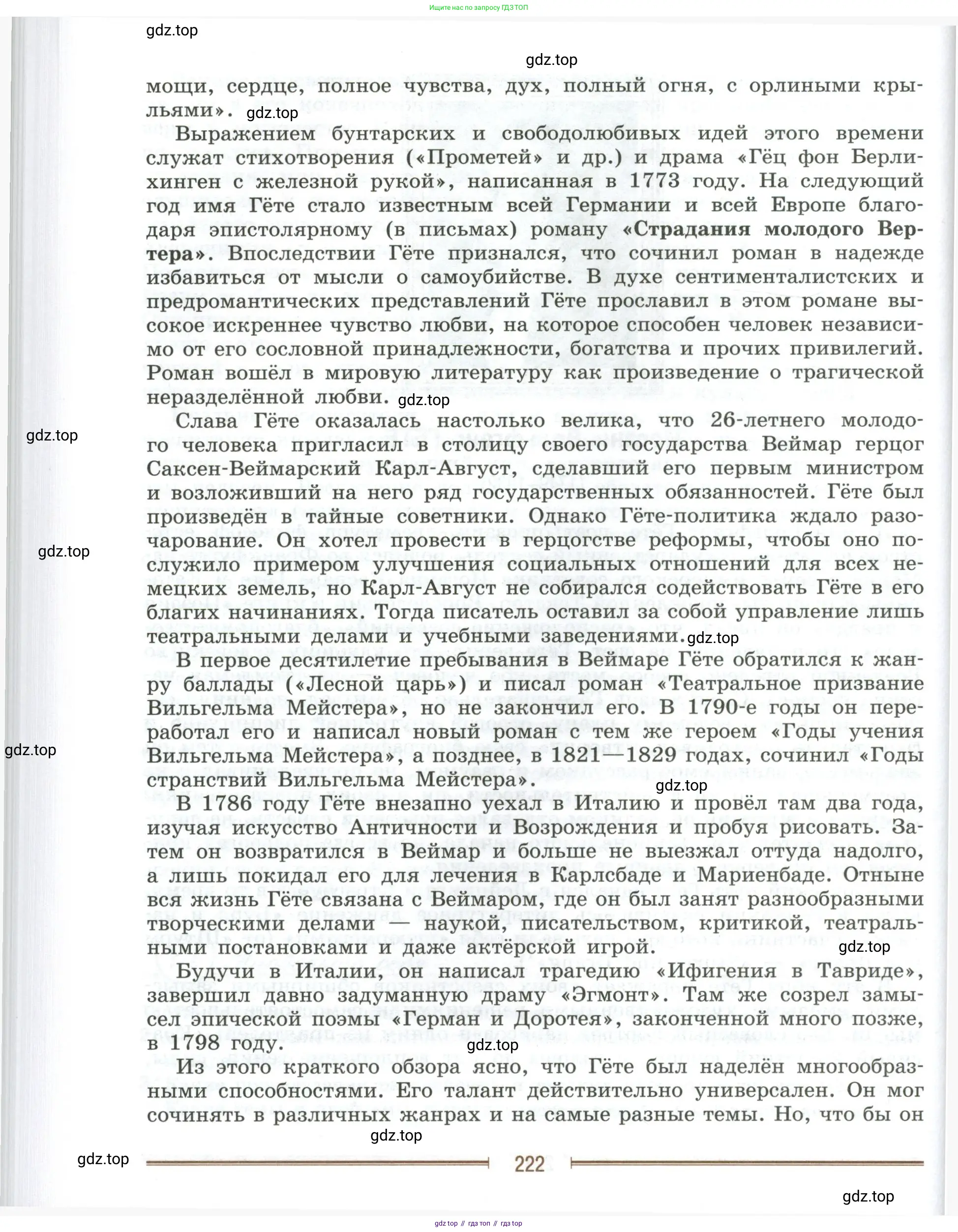 Литература, 9 класс Учебник, авторы: Коровина Вера Яновна, Журавлев Виктор Петрович, Коровин Валентин Иванович, Збарский Исаак Семёнович, издательство Просвещение, Москва, 2023, бирюзового цвета, страница 222