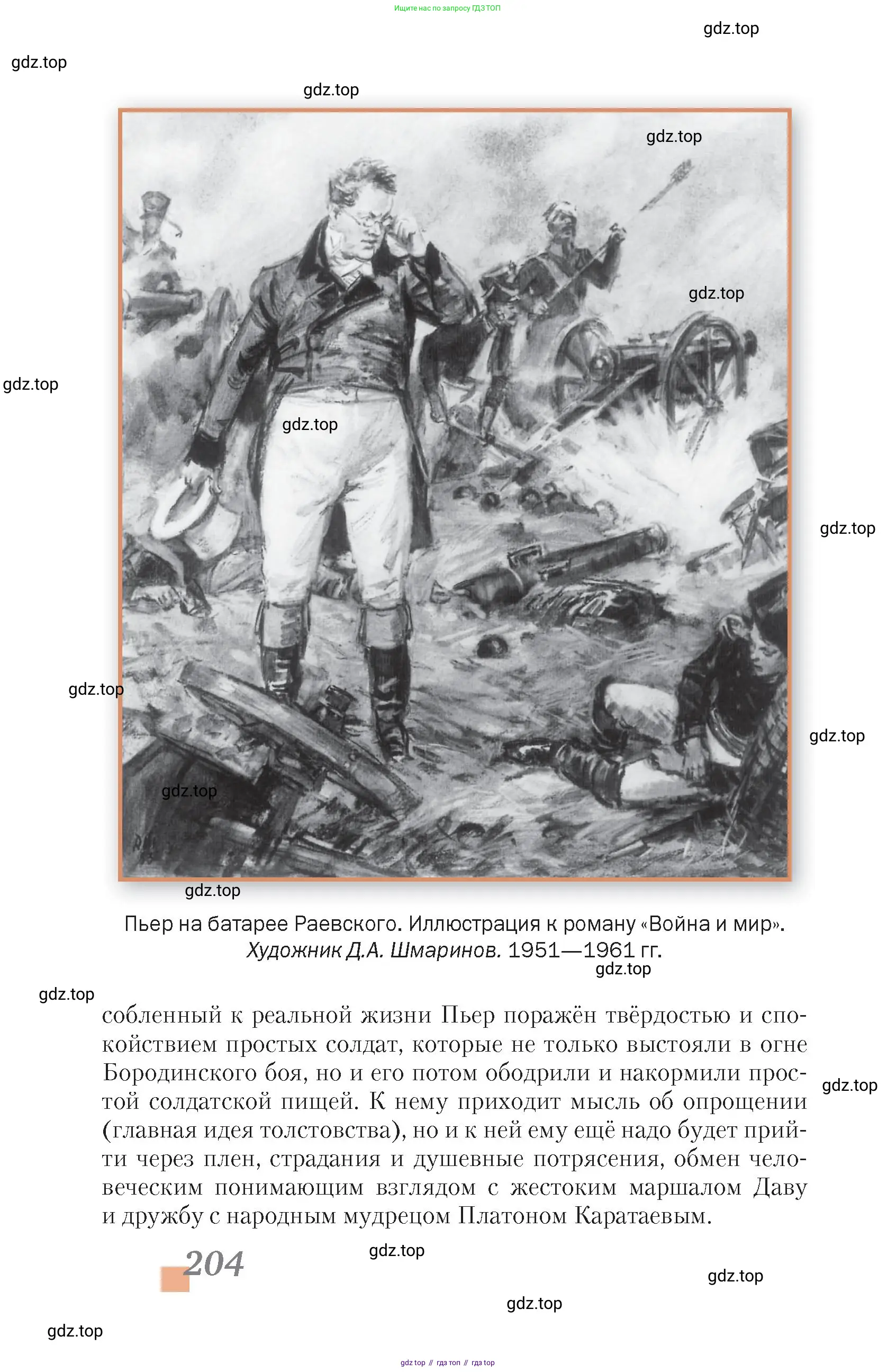 Литература, 10 класс Учебник, авторы: Зинин Сергей Александрович, Сахаров Всеволод Иванович, издательство Русское слово, Москва, 2019, красного цвета, Часть 1, страница 204