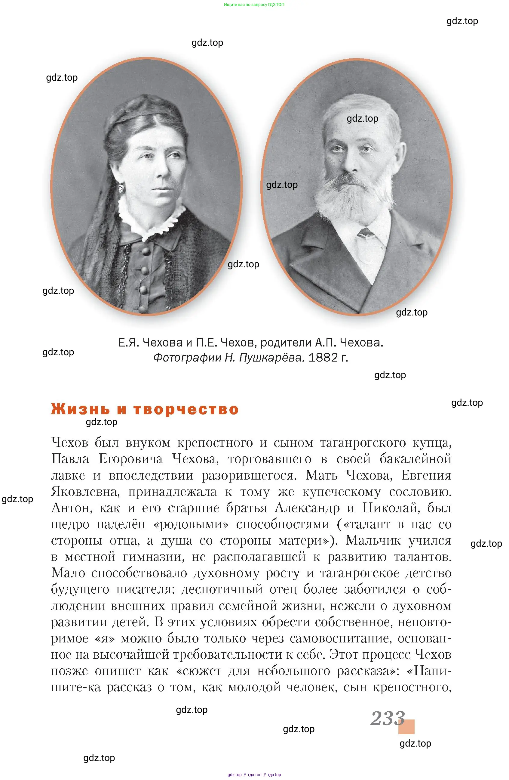 Литература, 10 класс Учебник, авторы: Зинин Сергей Александрович, Сахаров Всеволод Иванович, издательство Русское слово, Москва, 2019, красного цвета, Часть 2, страница 233